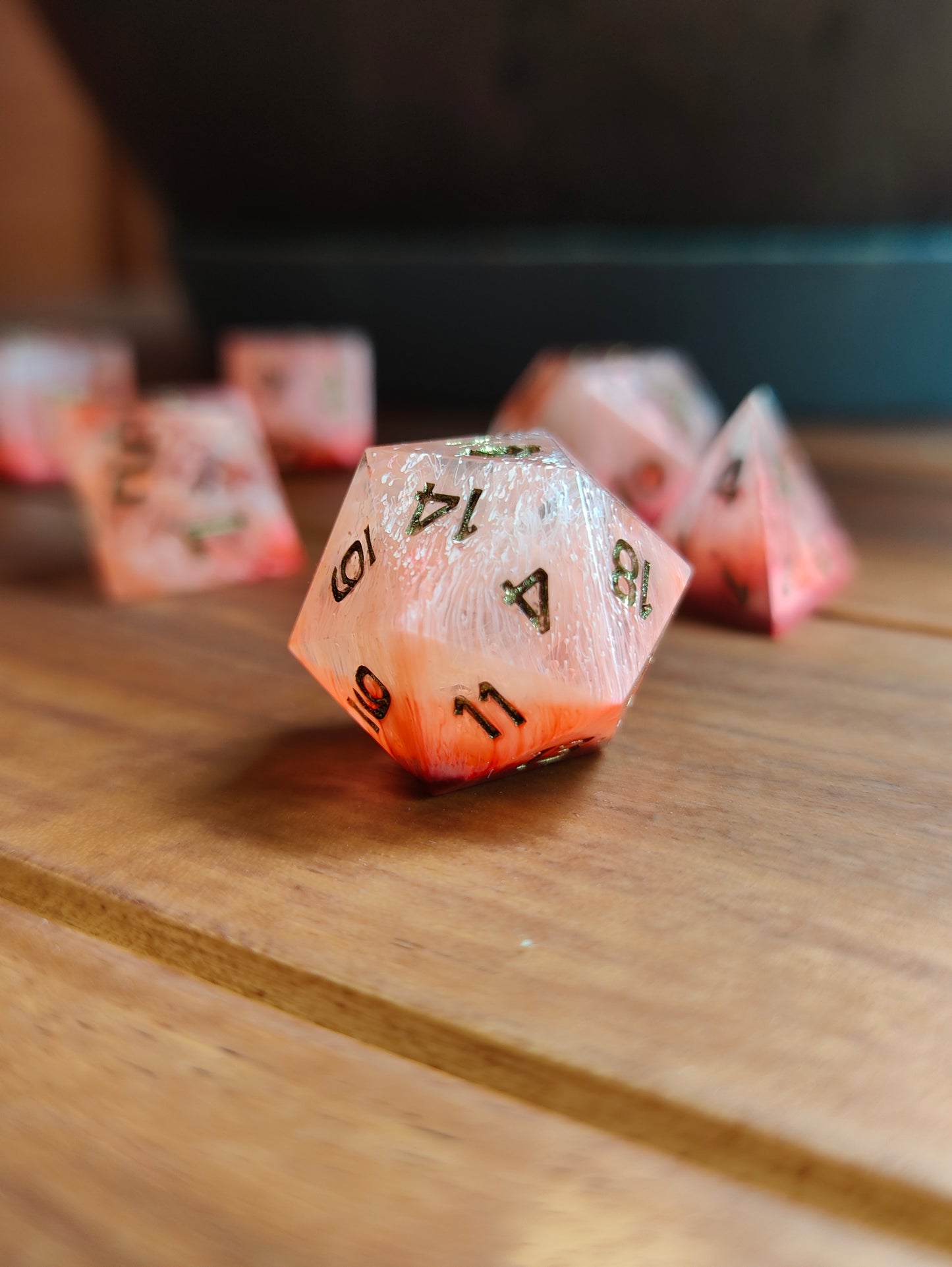 Handmade dice set: Inferno