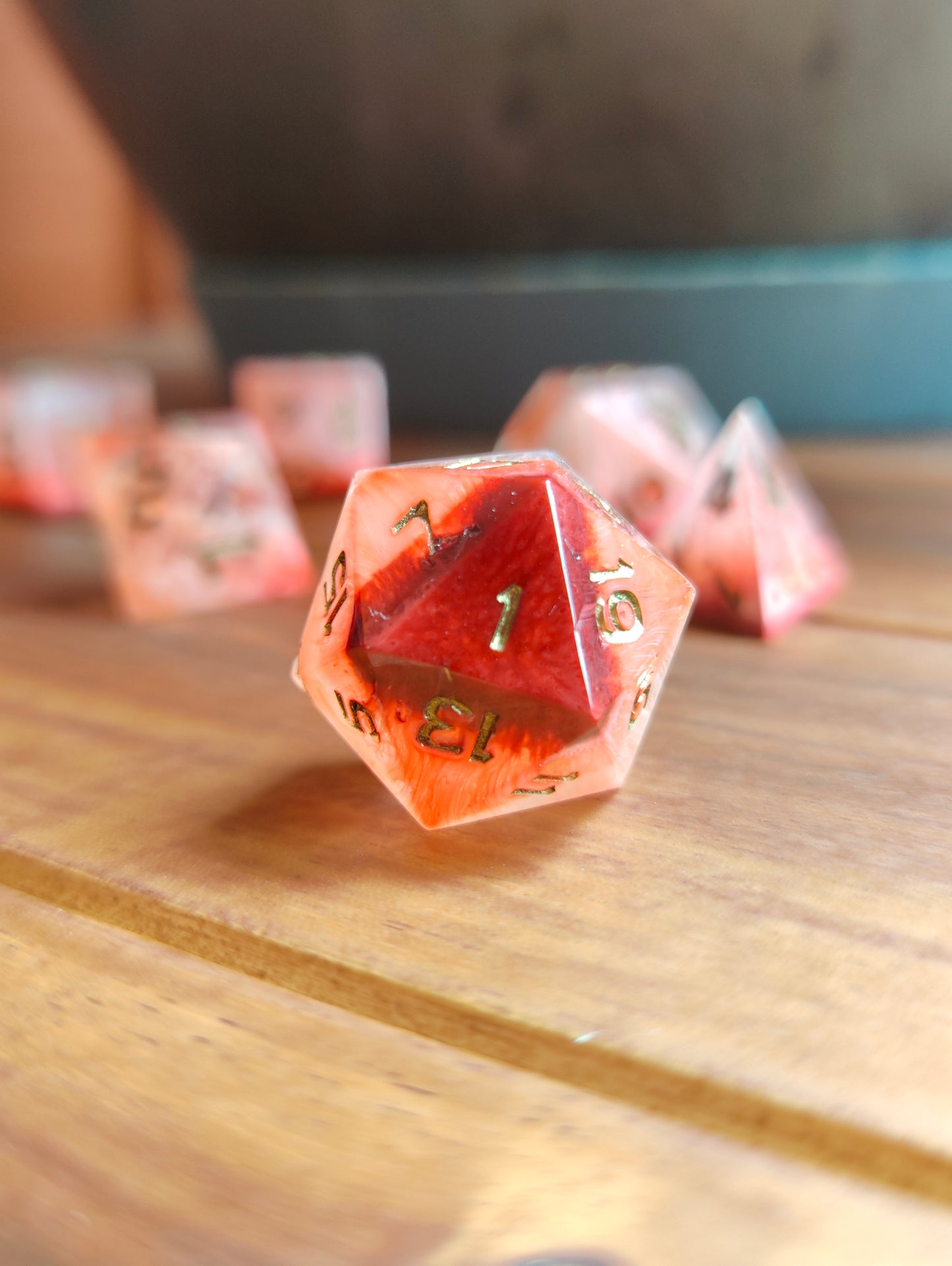 Handmade dice set: Inferno