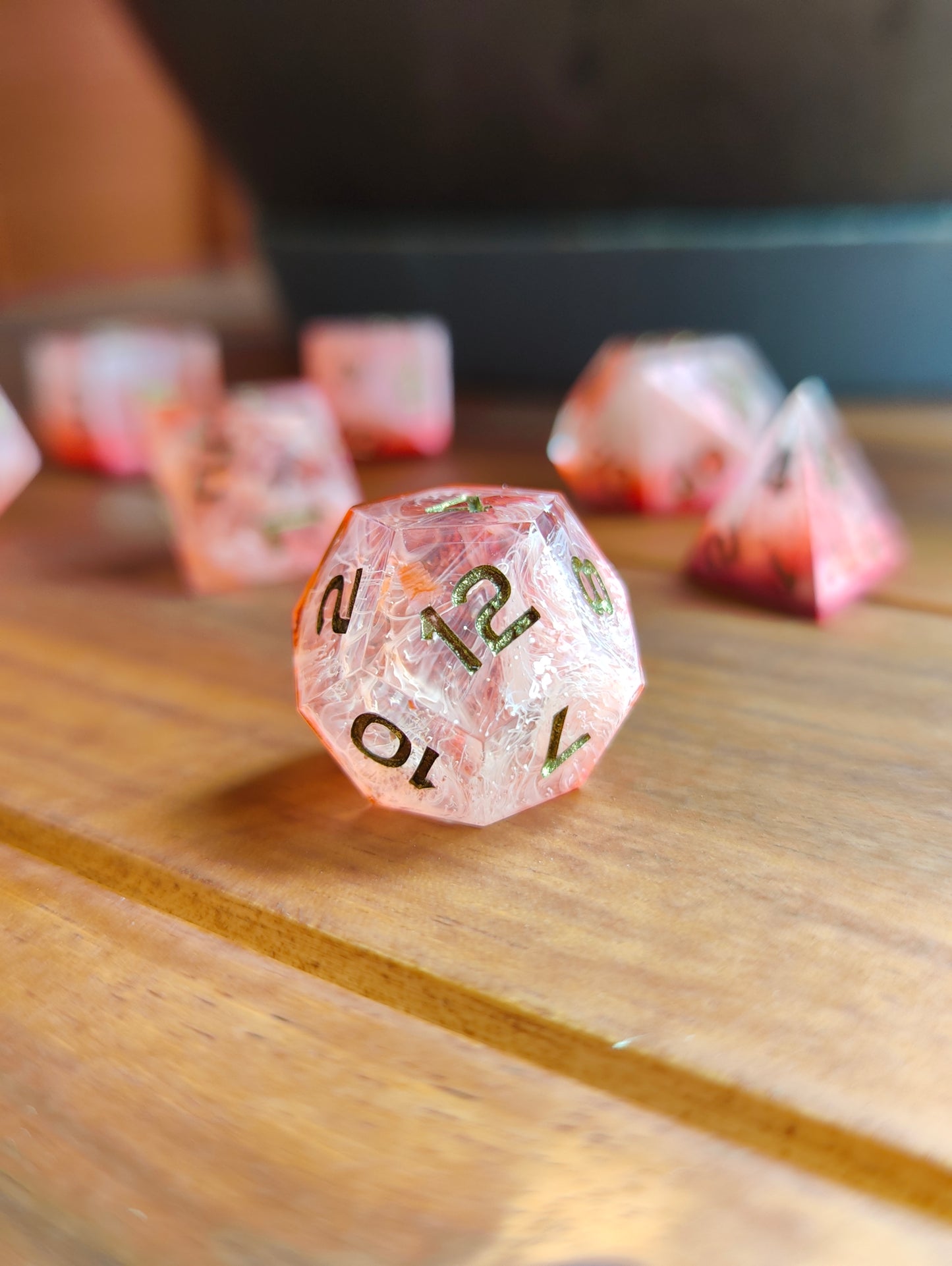 Handmade dice set: Inferno