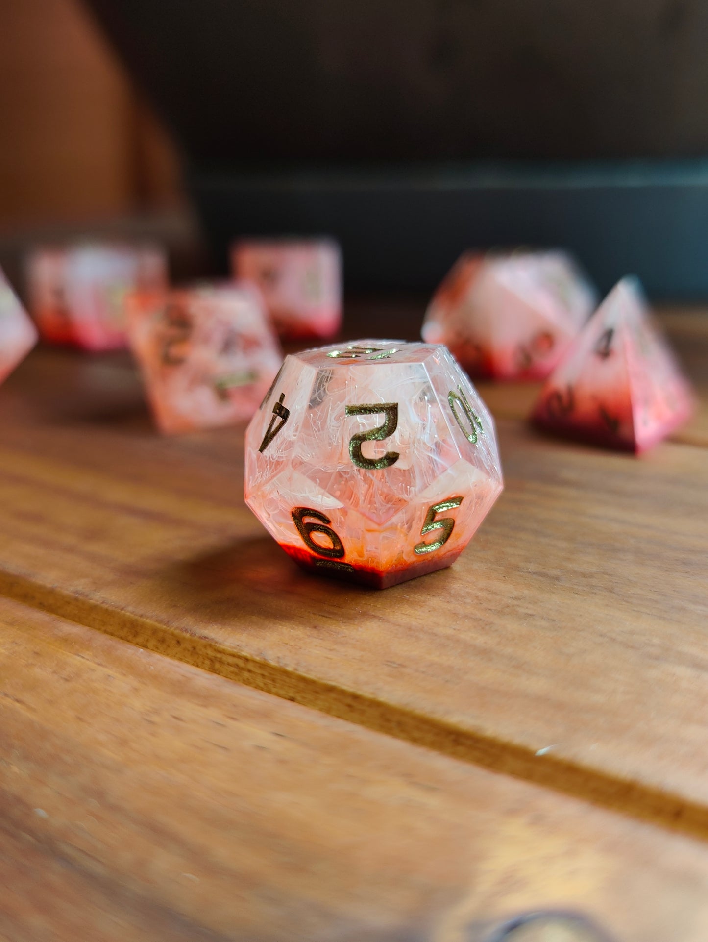 Handmade dice set: Inferno