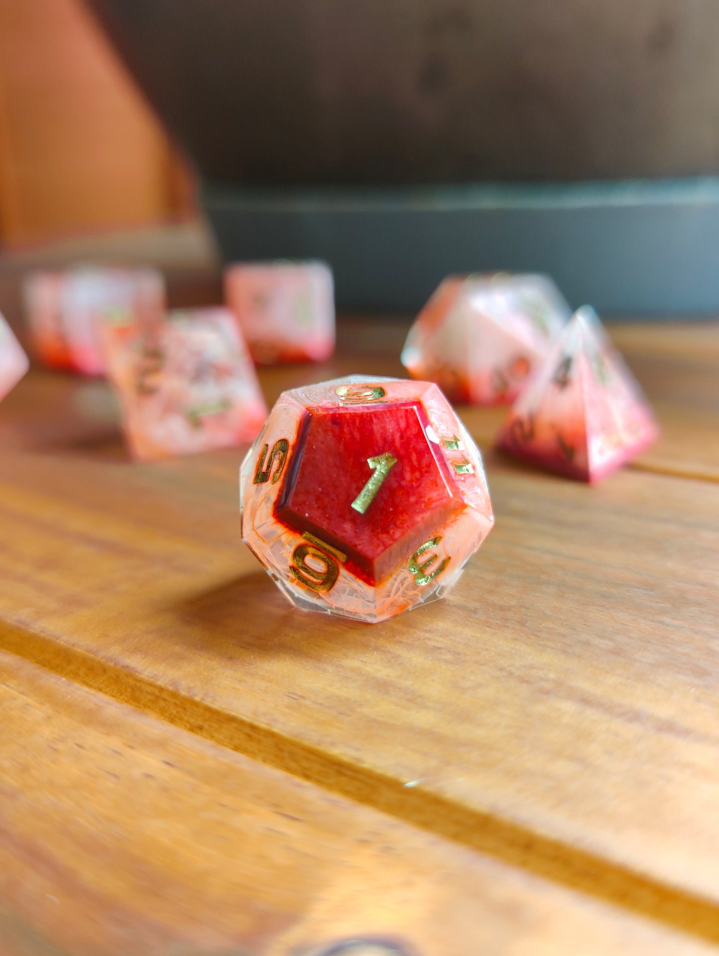 Handmade dice set: Inferno