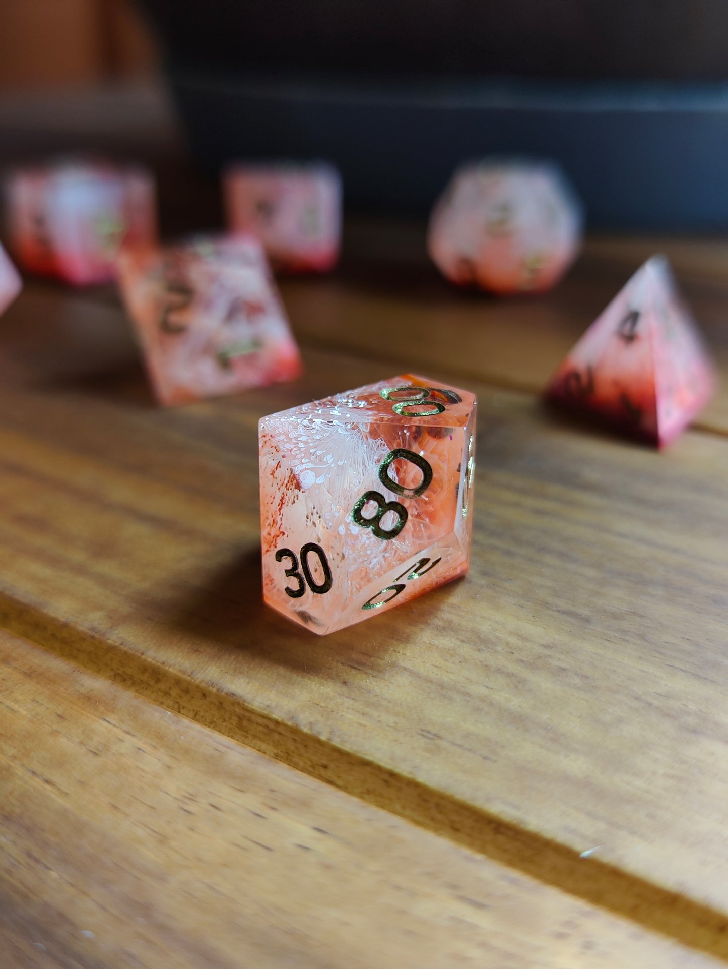 Handmade dice set: Inferno