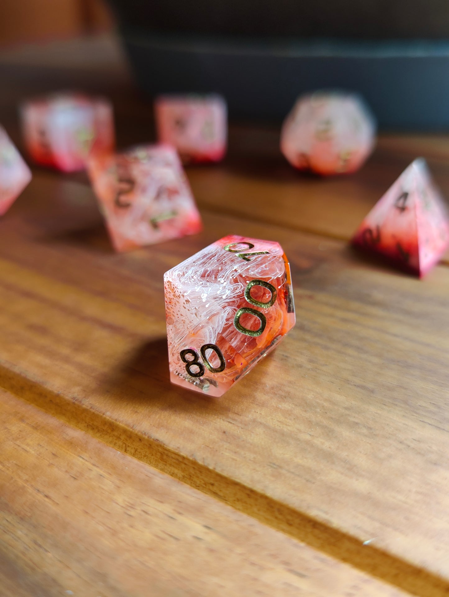 Handmade dice set: Inferno