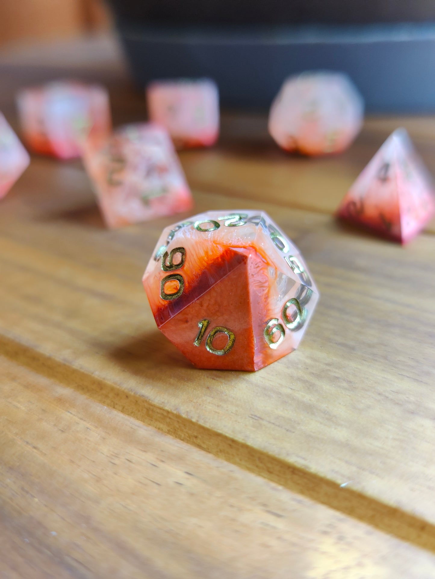 Handmade dice set: Inferno