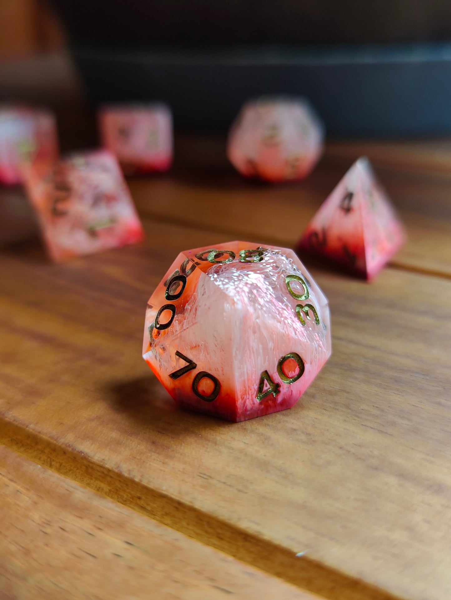 Handmade dice set: Inferno