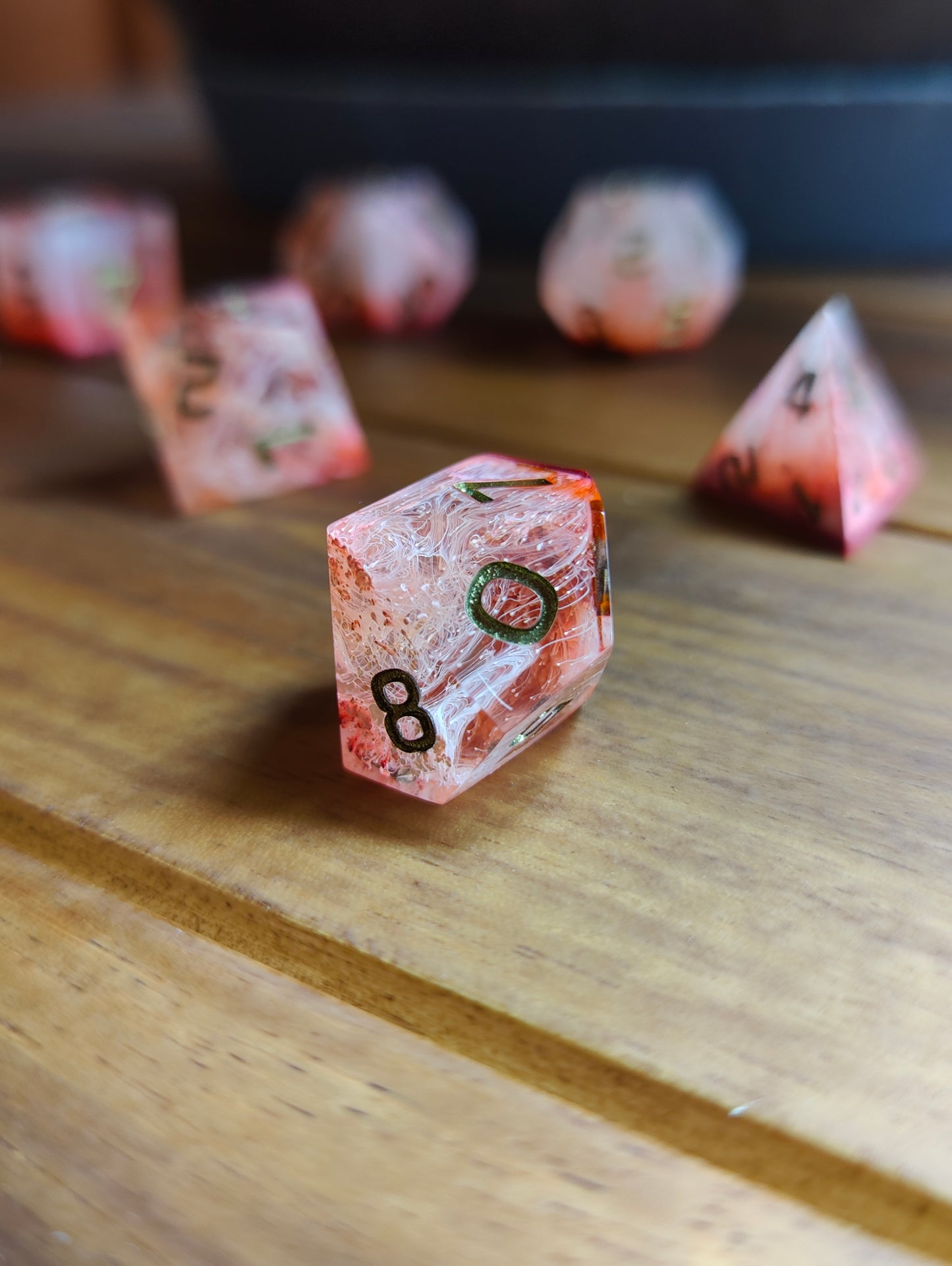 Handmade dice set: Inferno