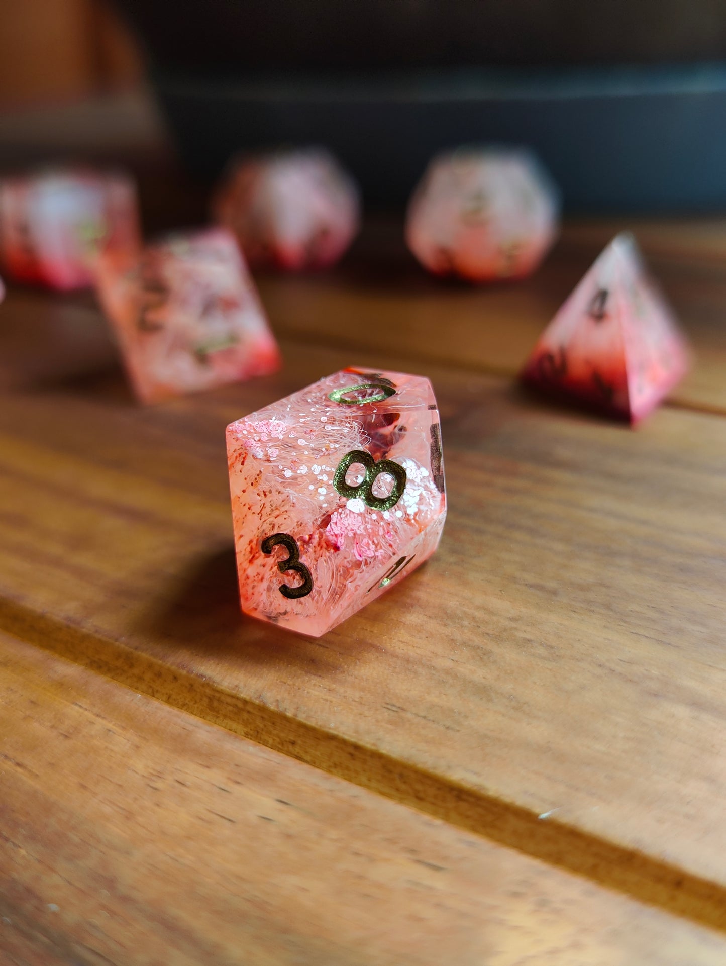 Handmade dice set: Inferno