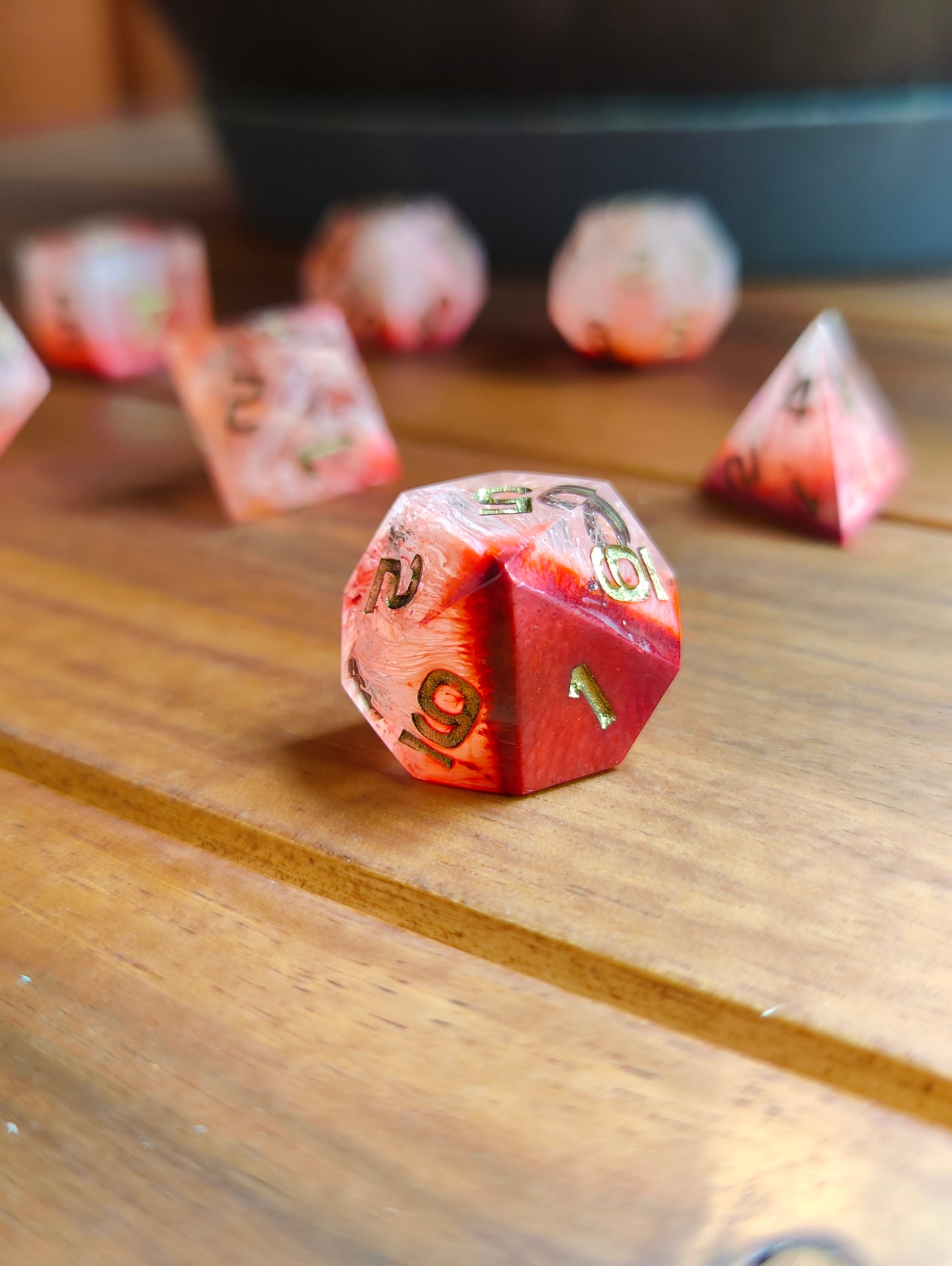 Handmade dice set: Inferno