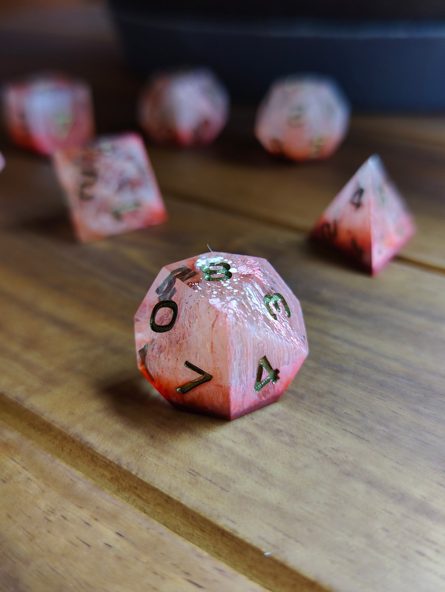 Handmade dice set: Inferno