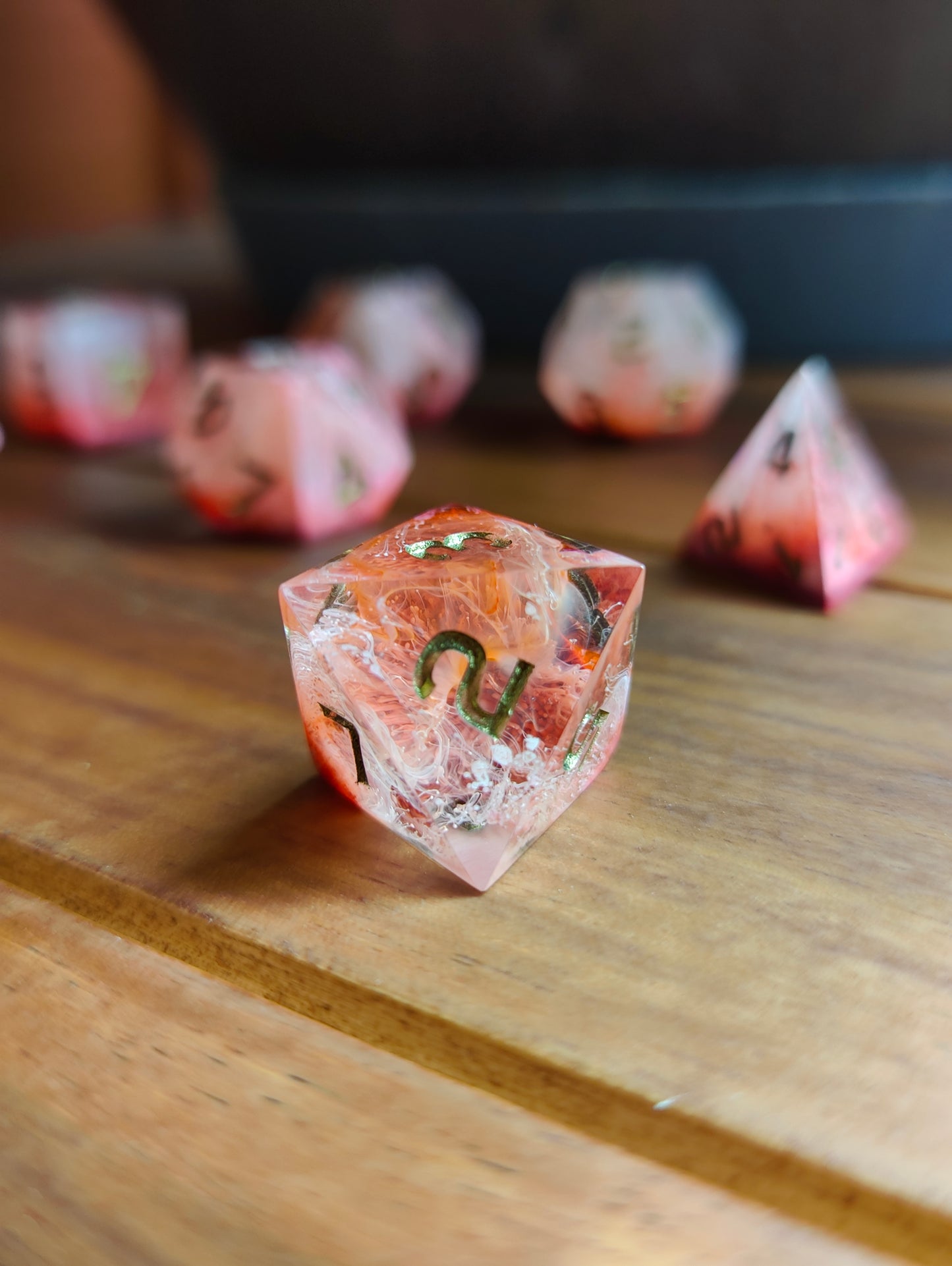 Handmade dice set: Inferno