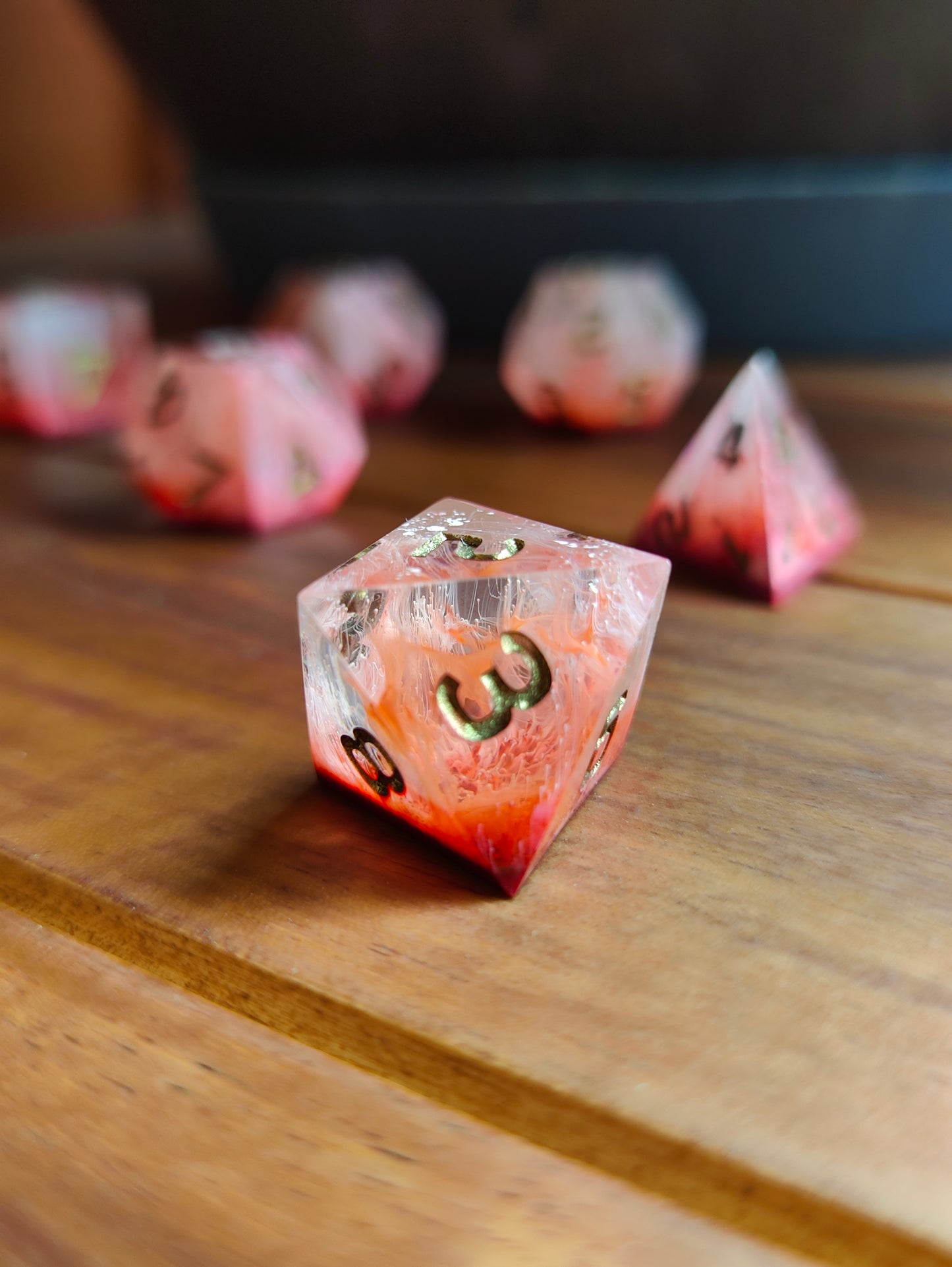 Handmade dice set: Inferno