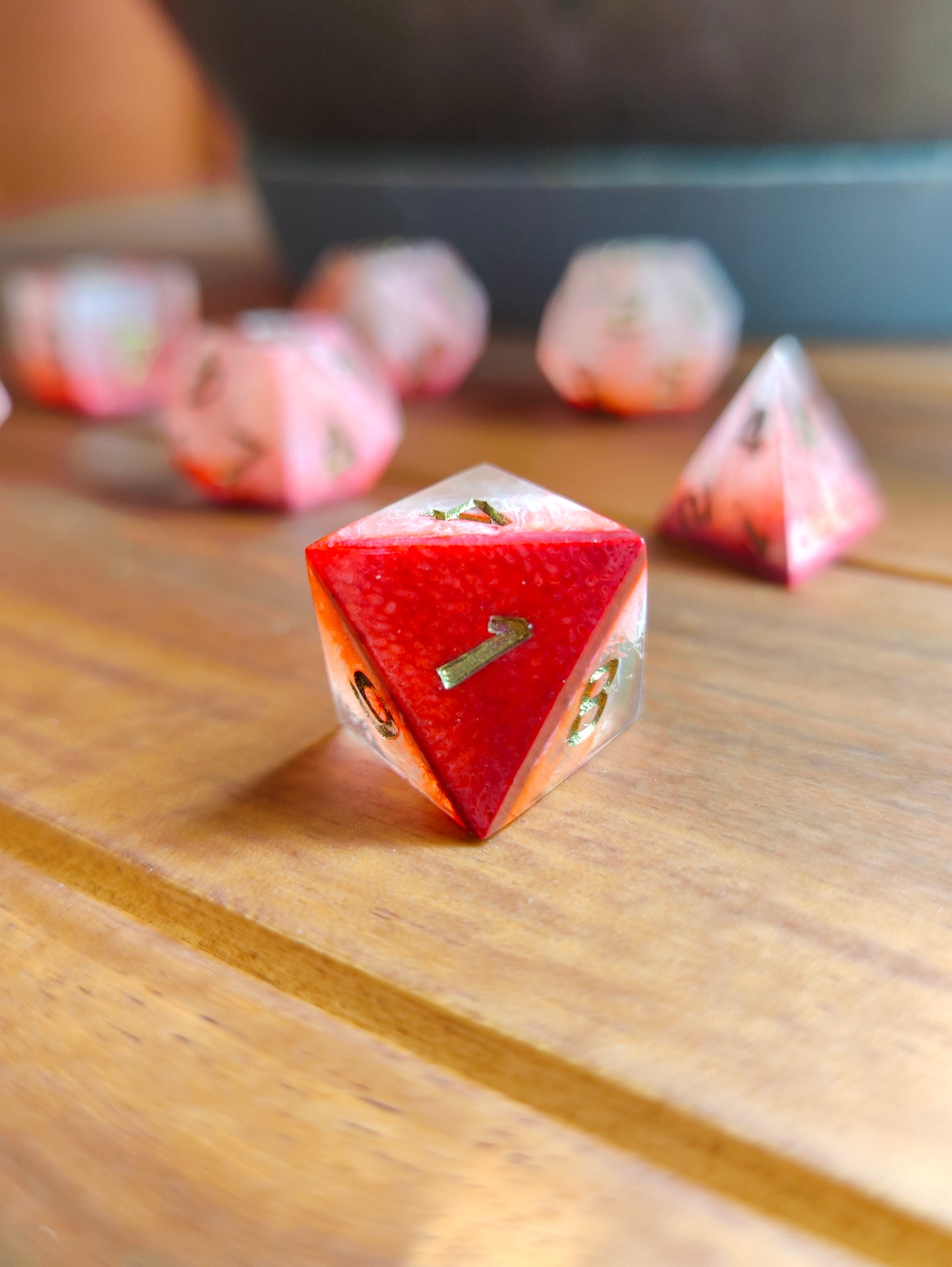 Handmade dice set: Inferno