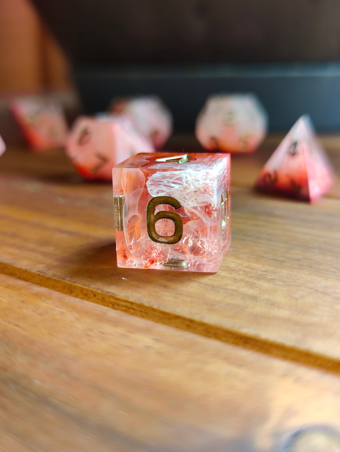 Handmade dice set: Inferno