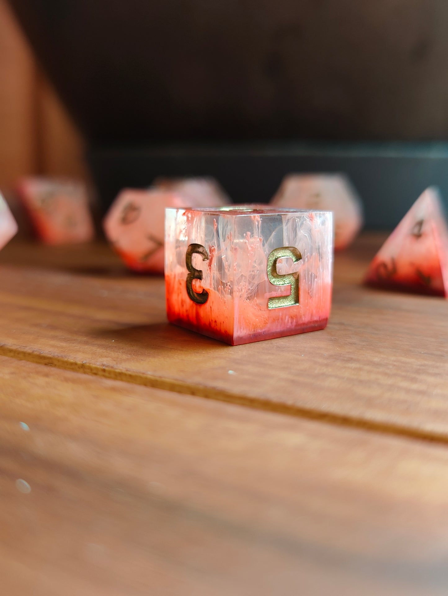 Handmade dice set: Inferno