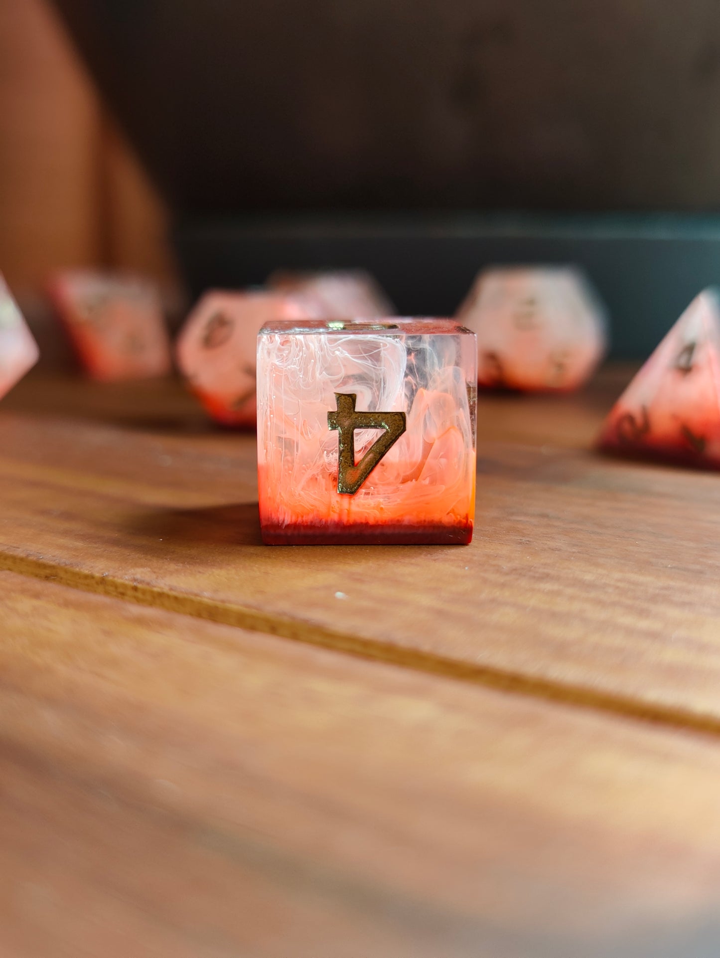 Handmade dice set: Inferno