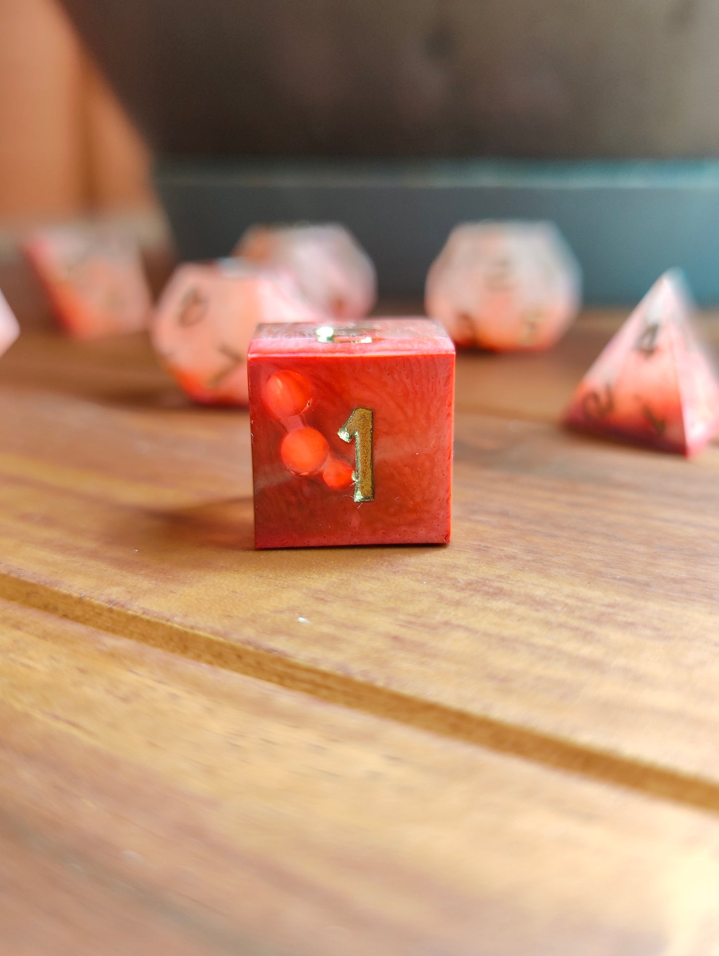 Handmade dice set: Inferno