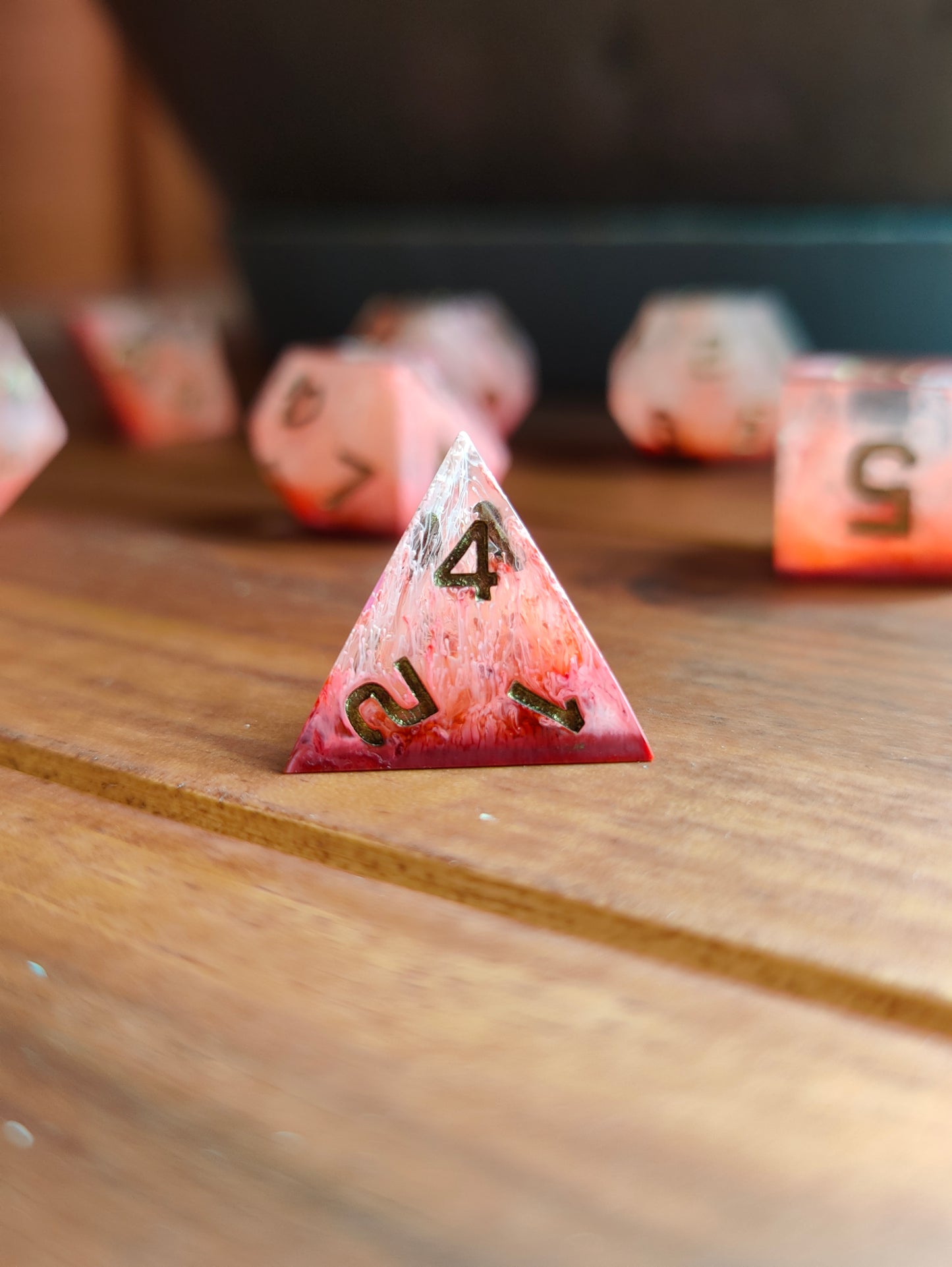 Handmade dice set: Inferno