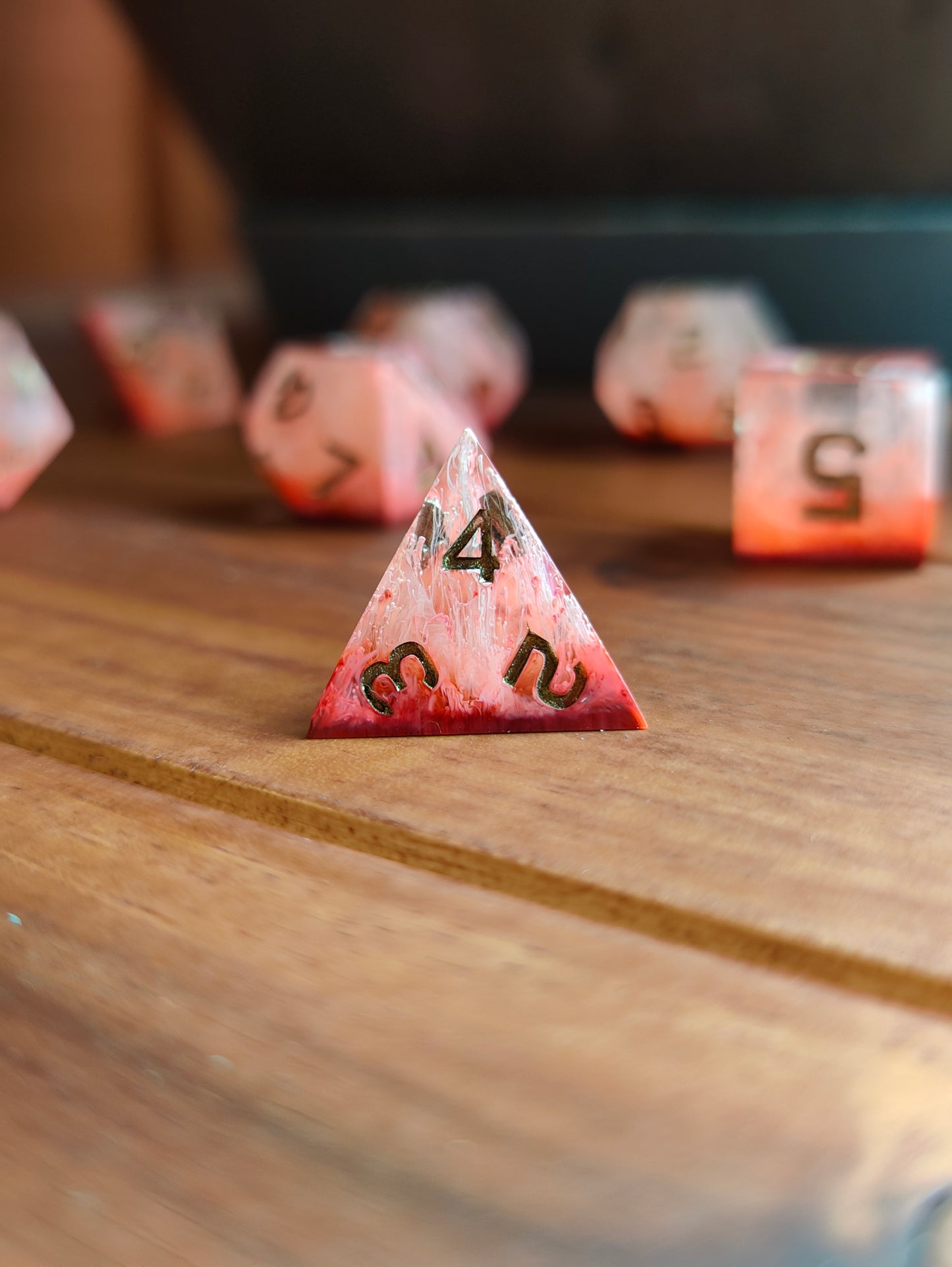 Handmade dice set: Inferno