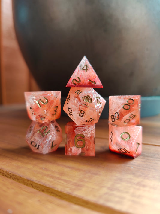 Handmade dice set: Inferno