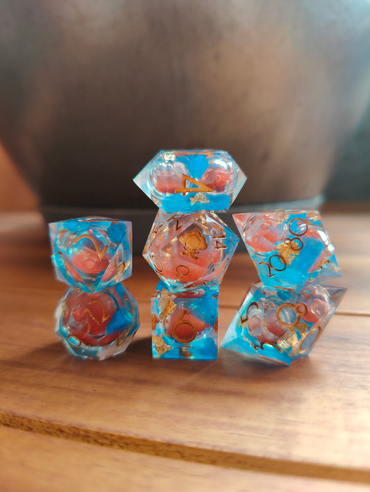 Handmade dice set: Astarion full liquid core set