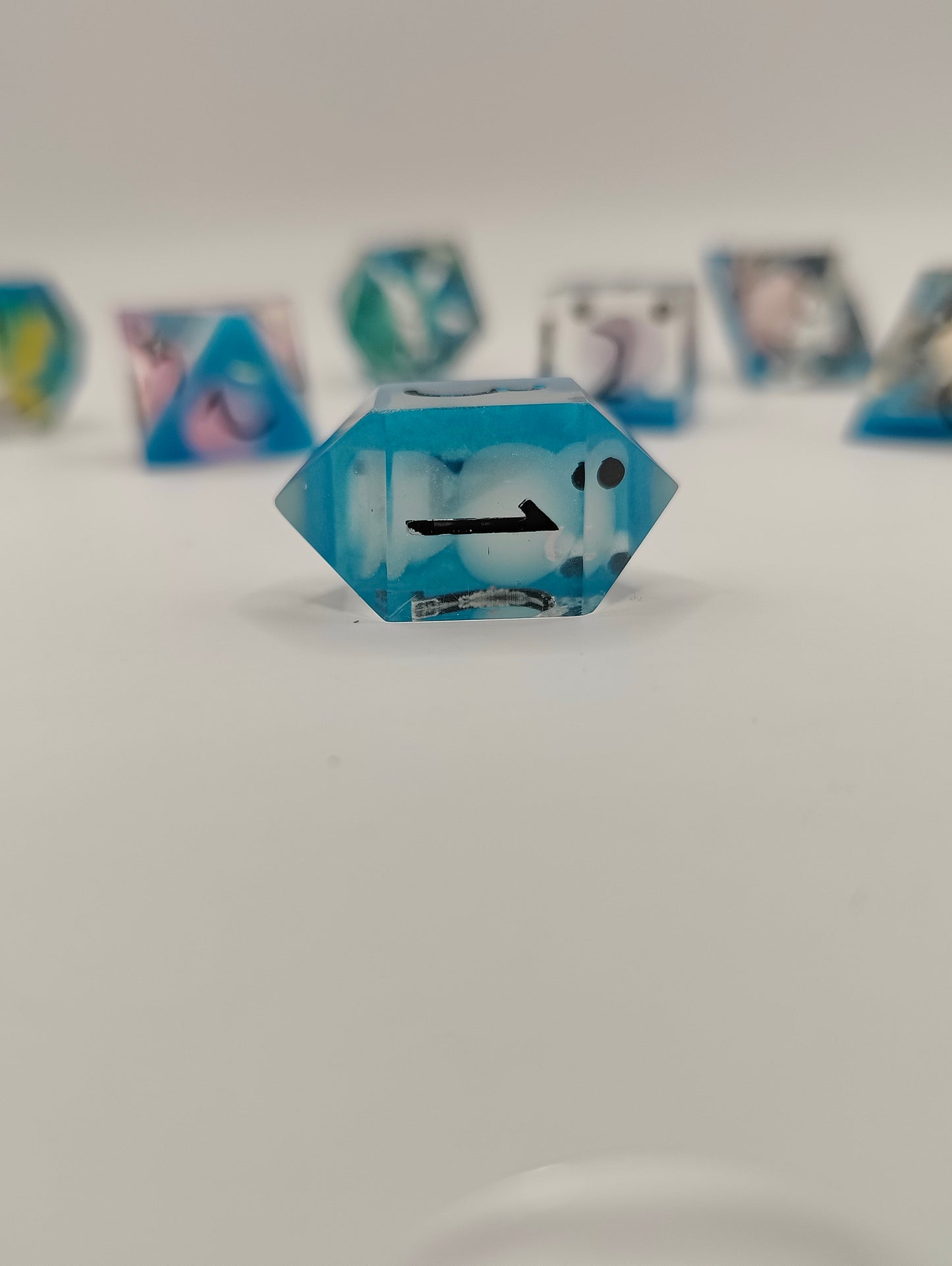 Handmade dice set: Froggy pond