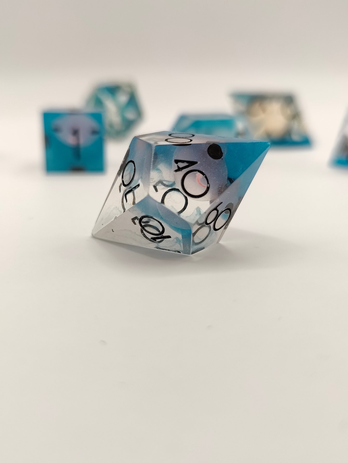 Handmade dice set: Froggy pond