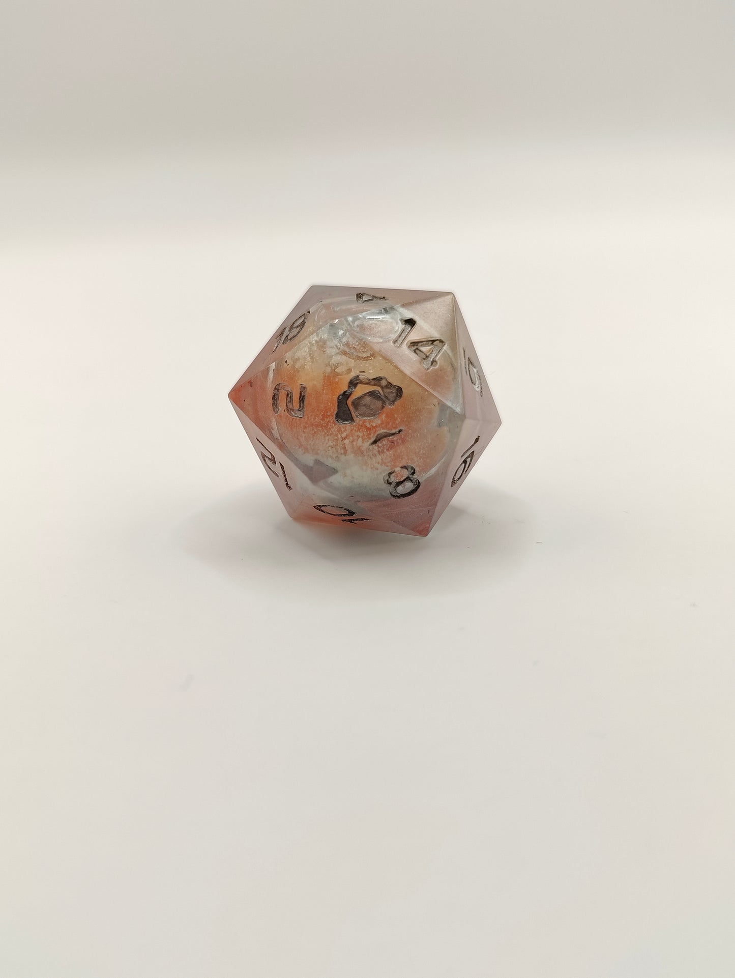 Handmade liquid core D20: Winter's Solstice