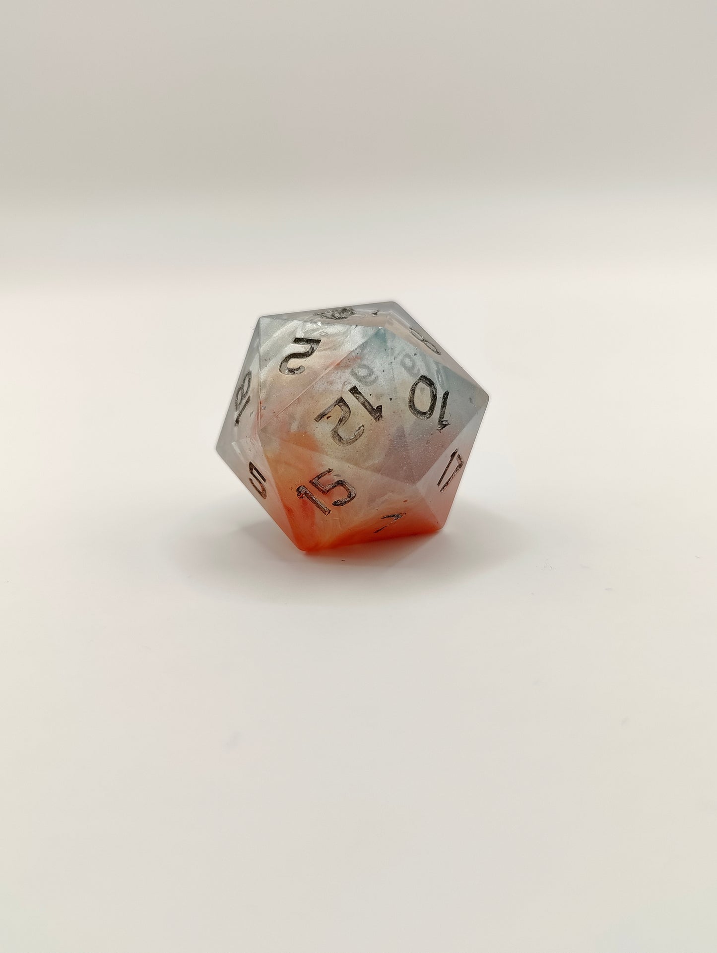 Handmade liquid core D20: Winter's Solstice