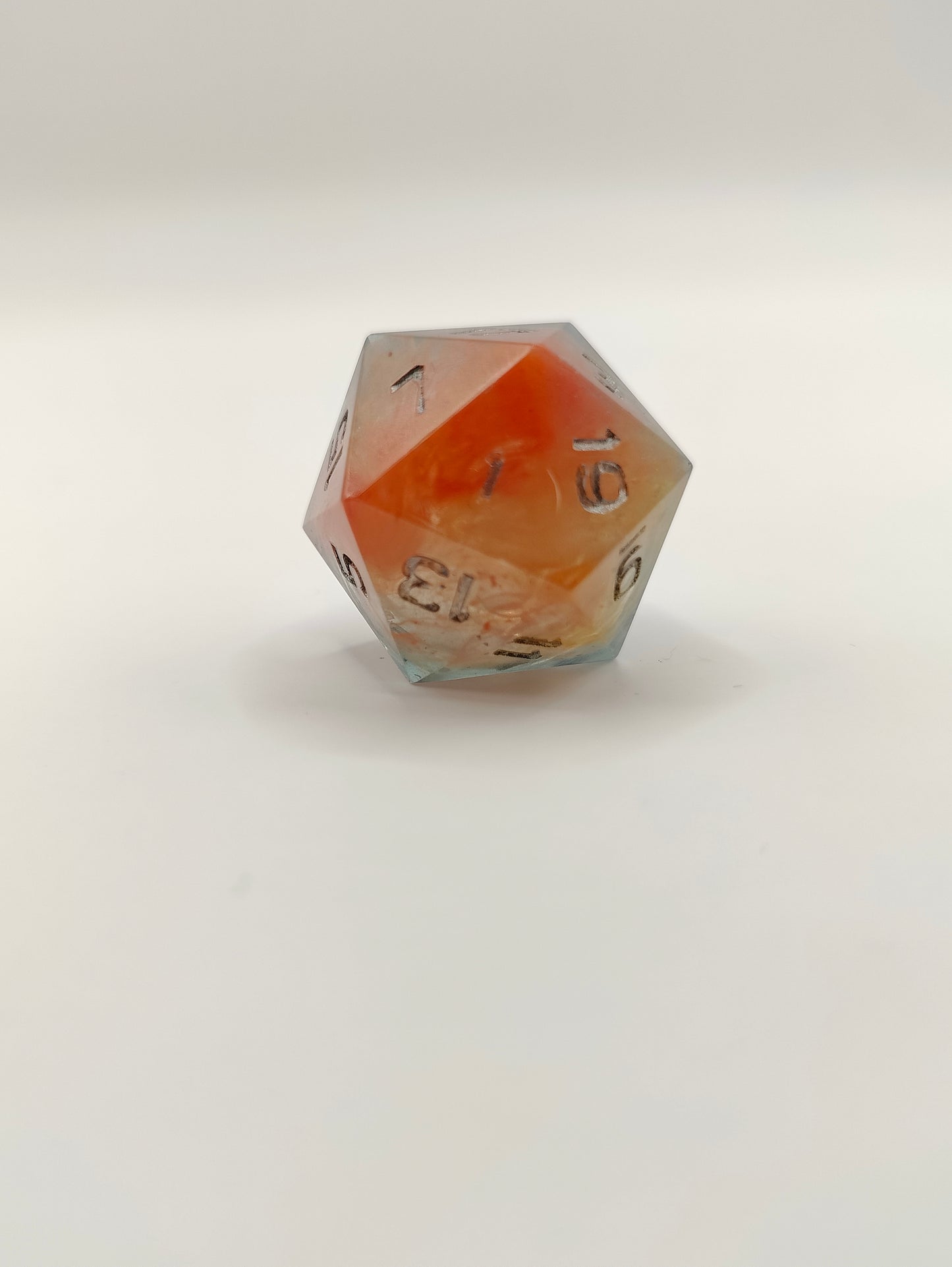 Handmade liquid core D20: Winter's Solstice