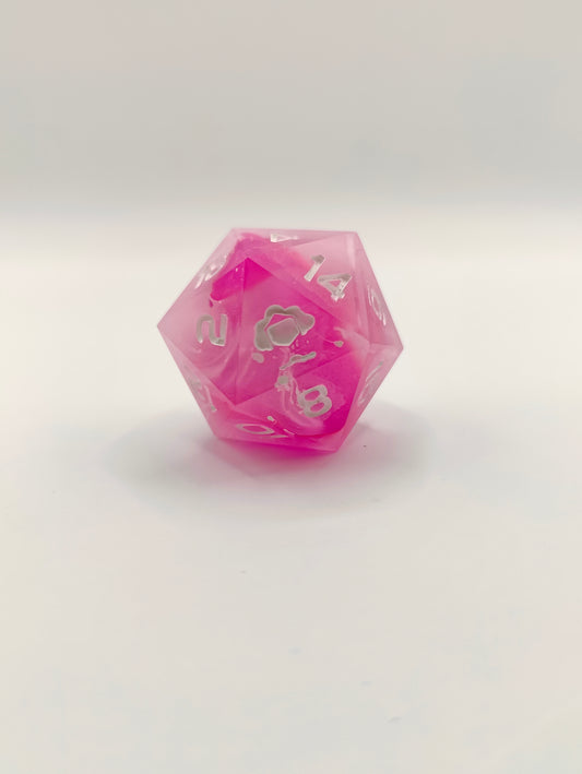 Handmade single D20: Frosted rose