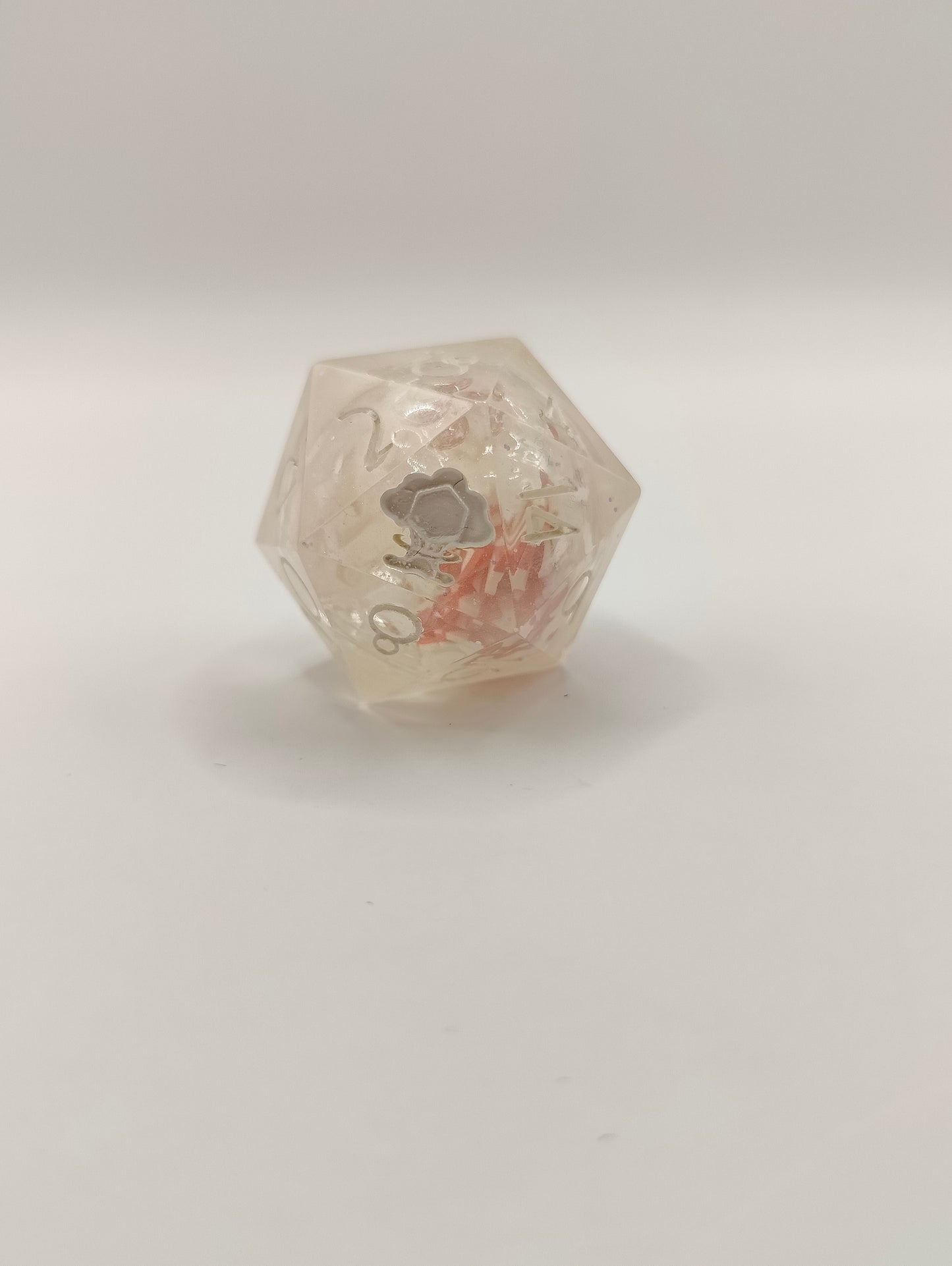 Handmade liquid core D20: Candy cane