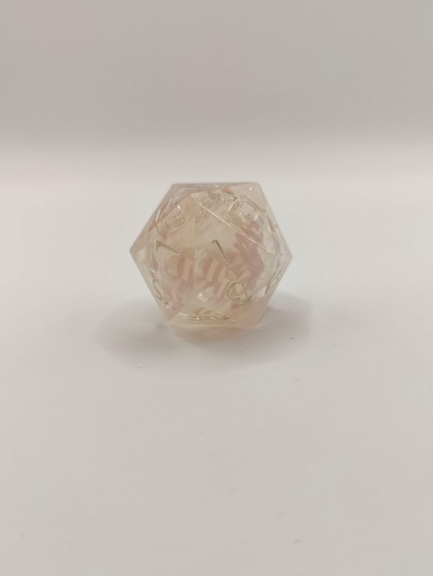 Handmade liquid core D20: Candy cane