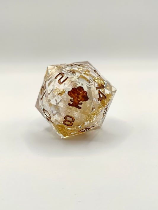 Handmade 40mm liquid core D20: Celestial Mirage