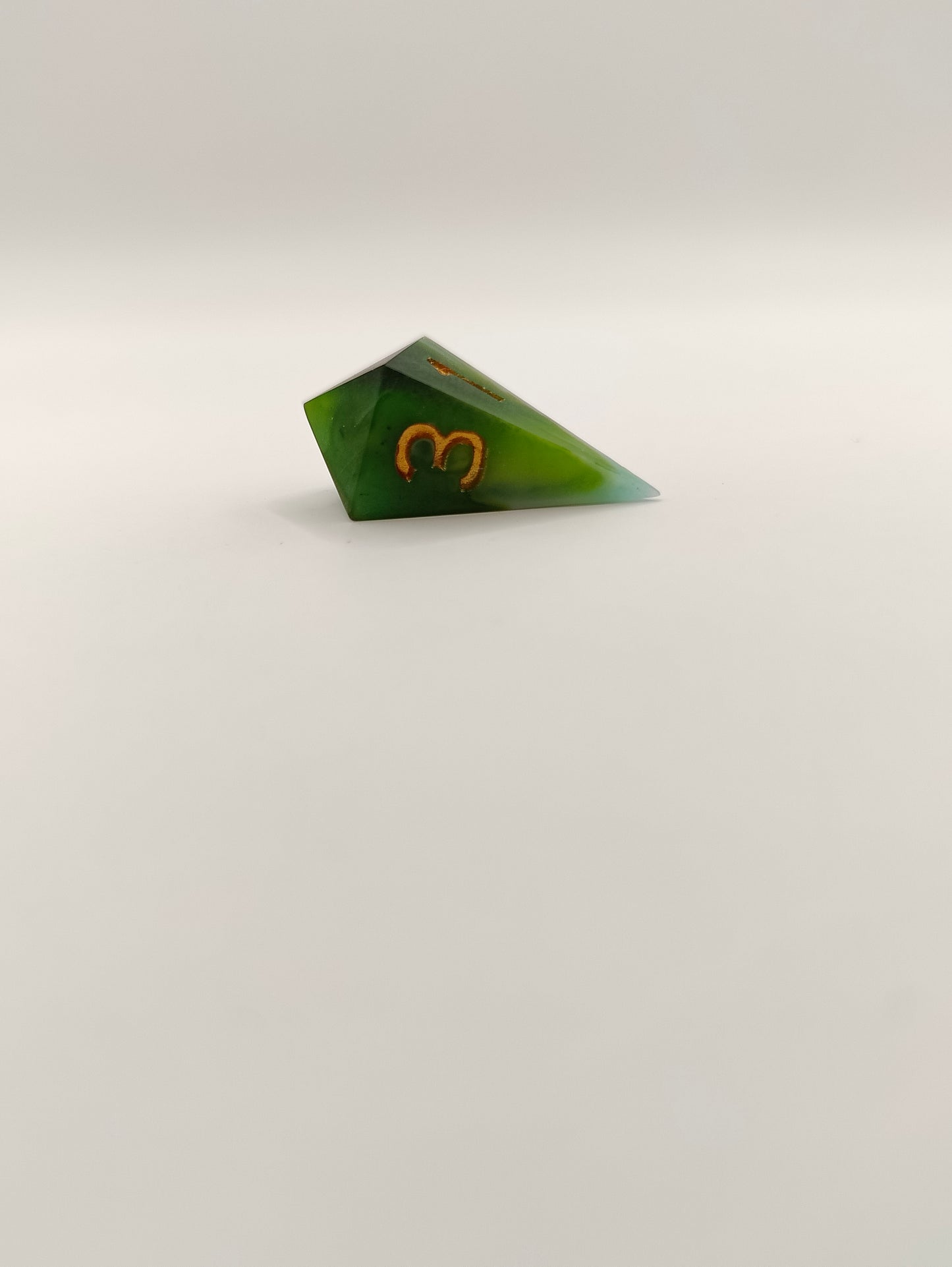 Handmade mini Single Shard D4: Gilded evergreen