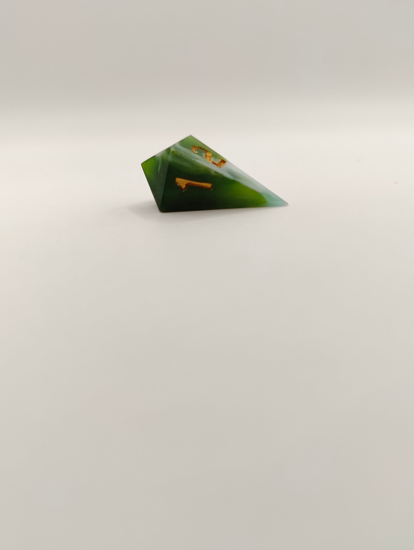 Handmade mini Single Shard D4: Gilded evergreen