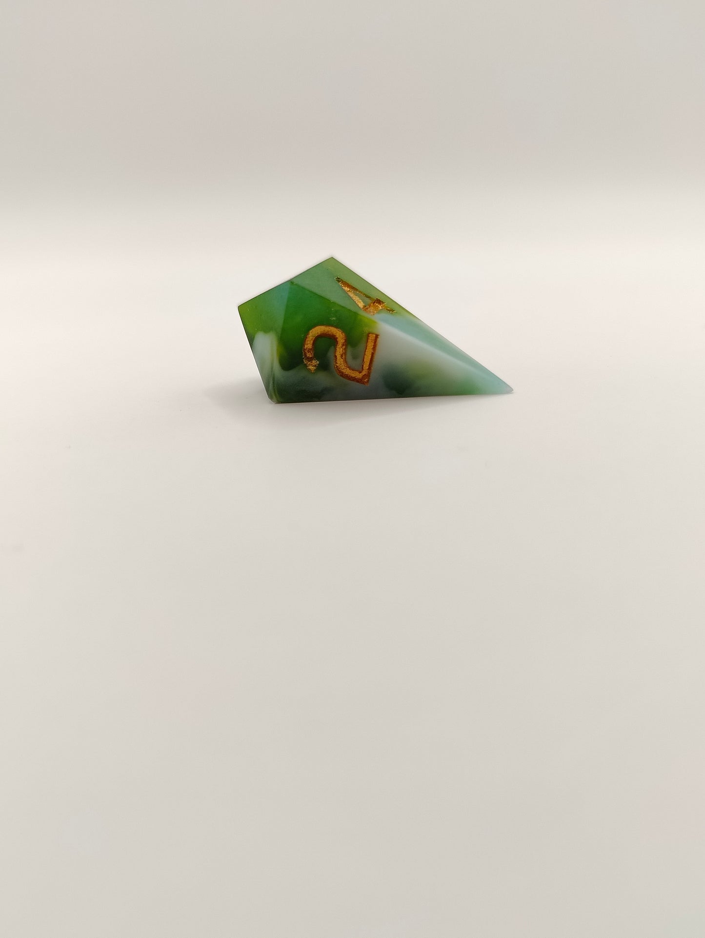 Handmade mini Single Shard D4: Gilded evergreen