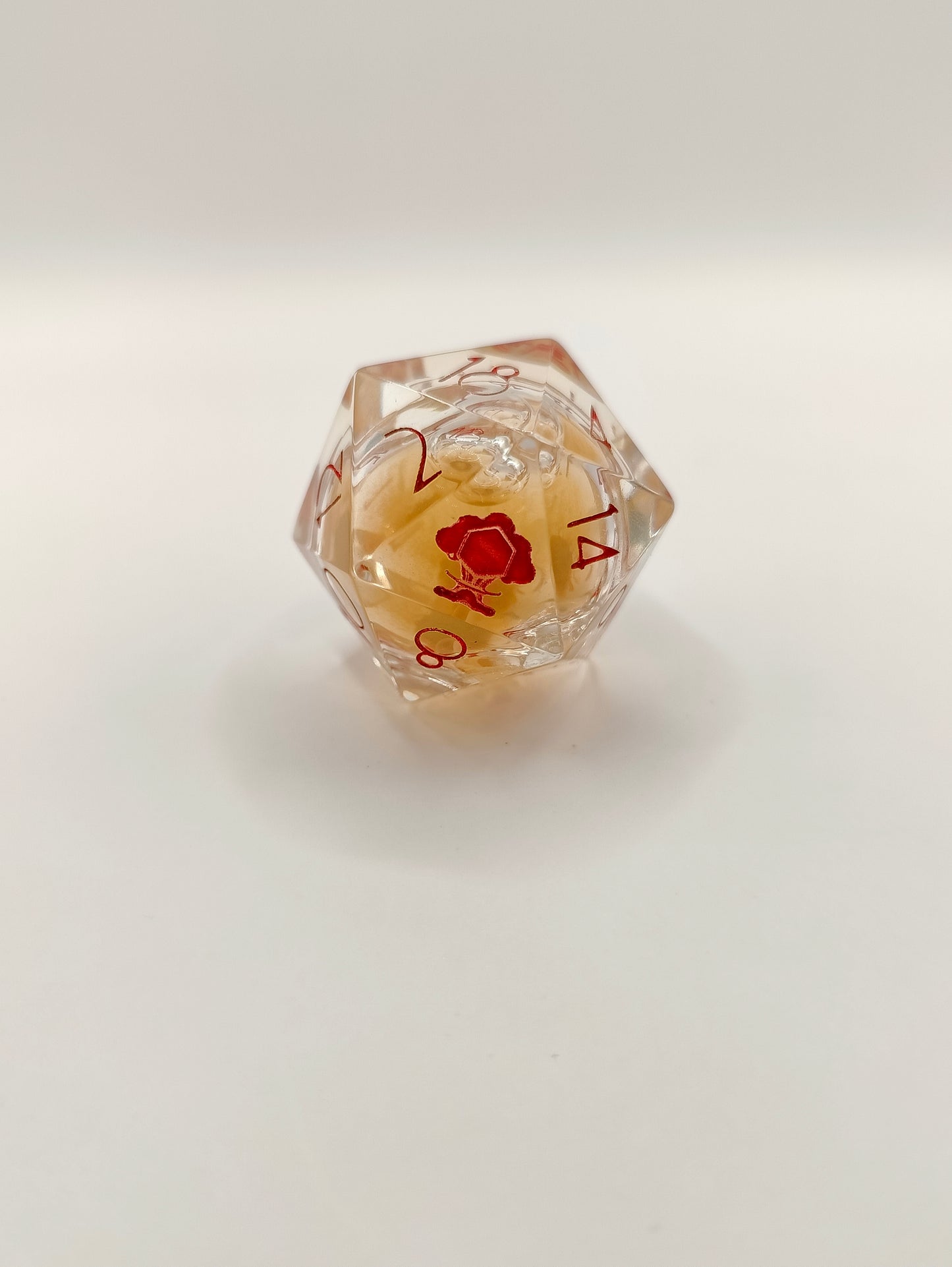 Handmade liquid core D20: Emberstorm