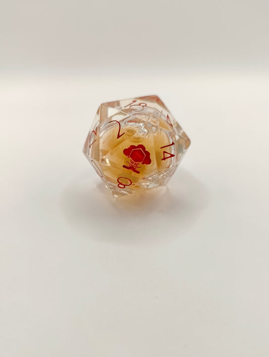 Handmade liquid core D20: Emberstorm