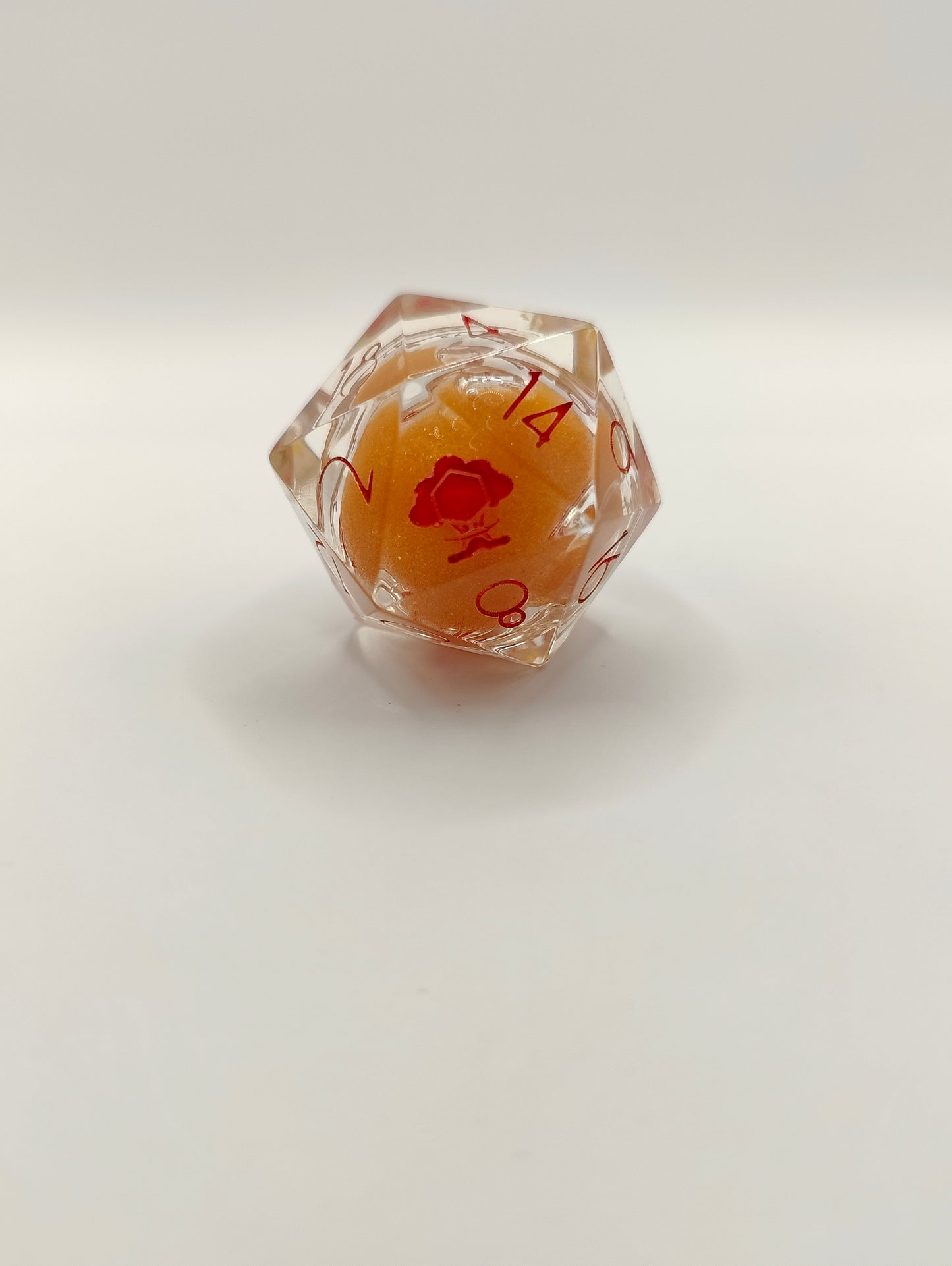 Handmade liquid core D20: Emberstorm