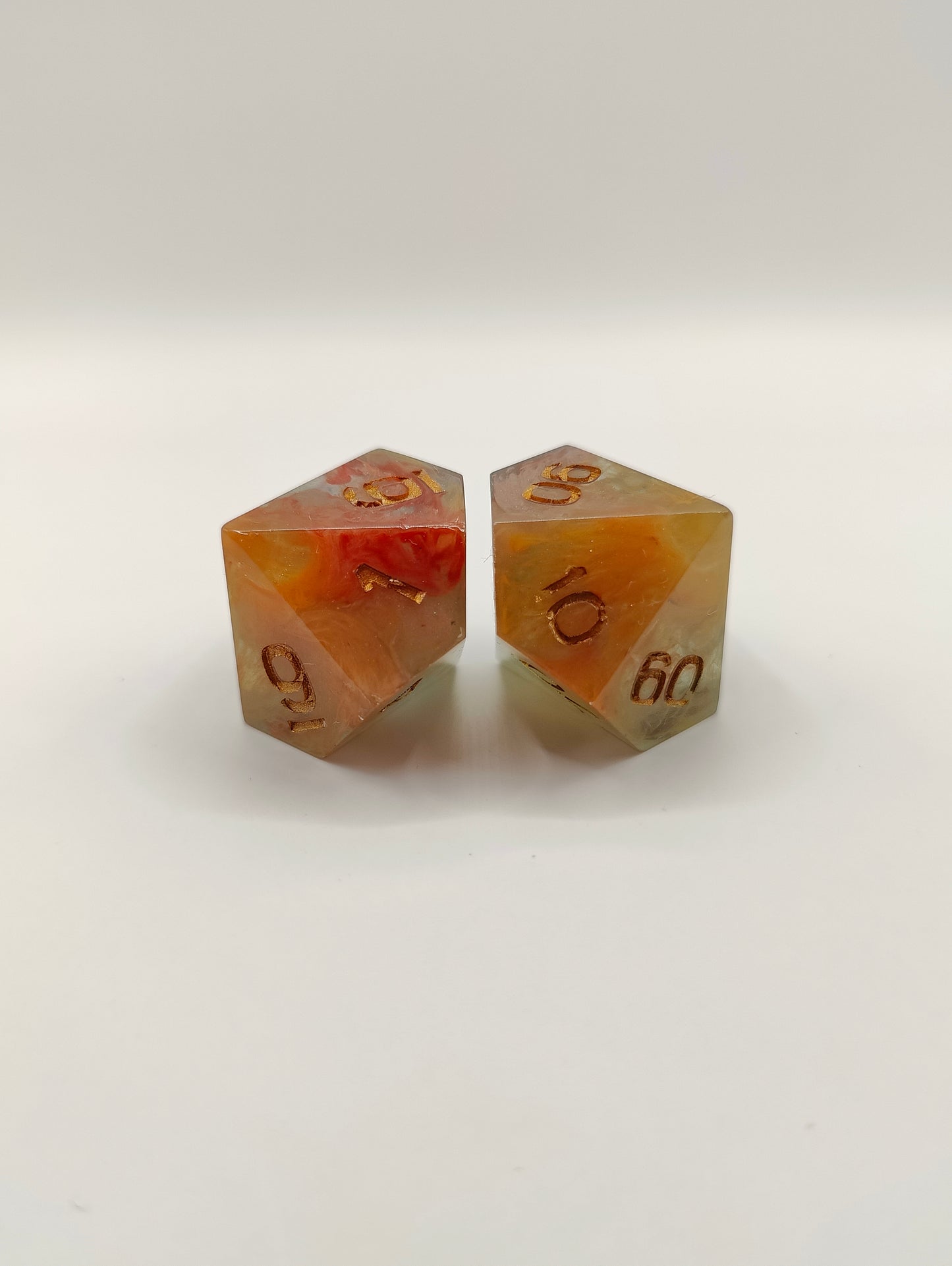 Handmade D10/D% pair: Celestial Forge