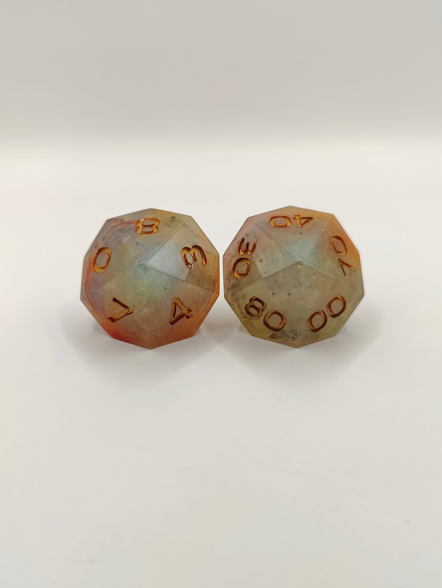 Handmade D10/D% pair: Celestial Forge