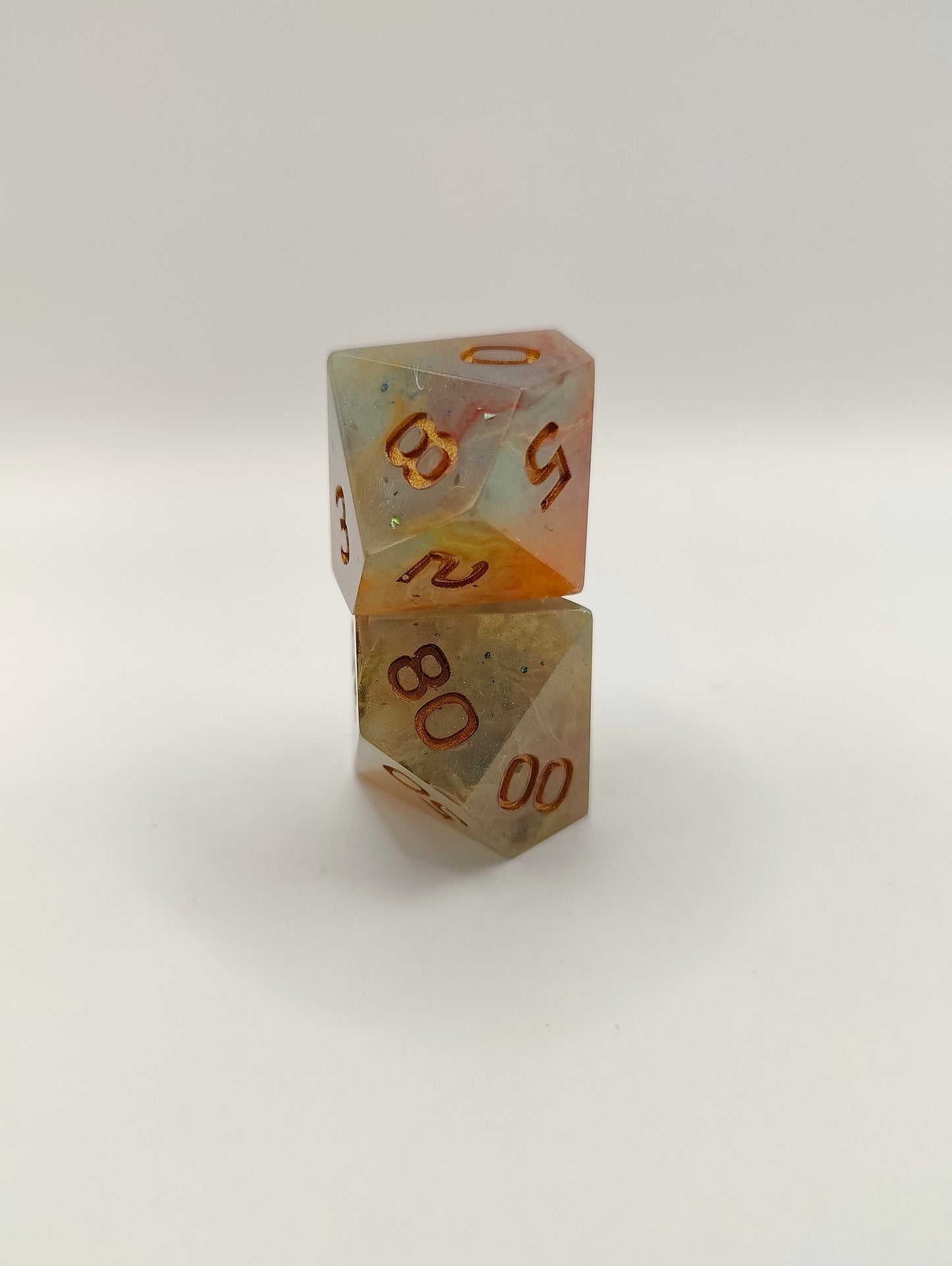 Handmade D10/D% pair: Celestial Forge