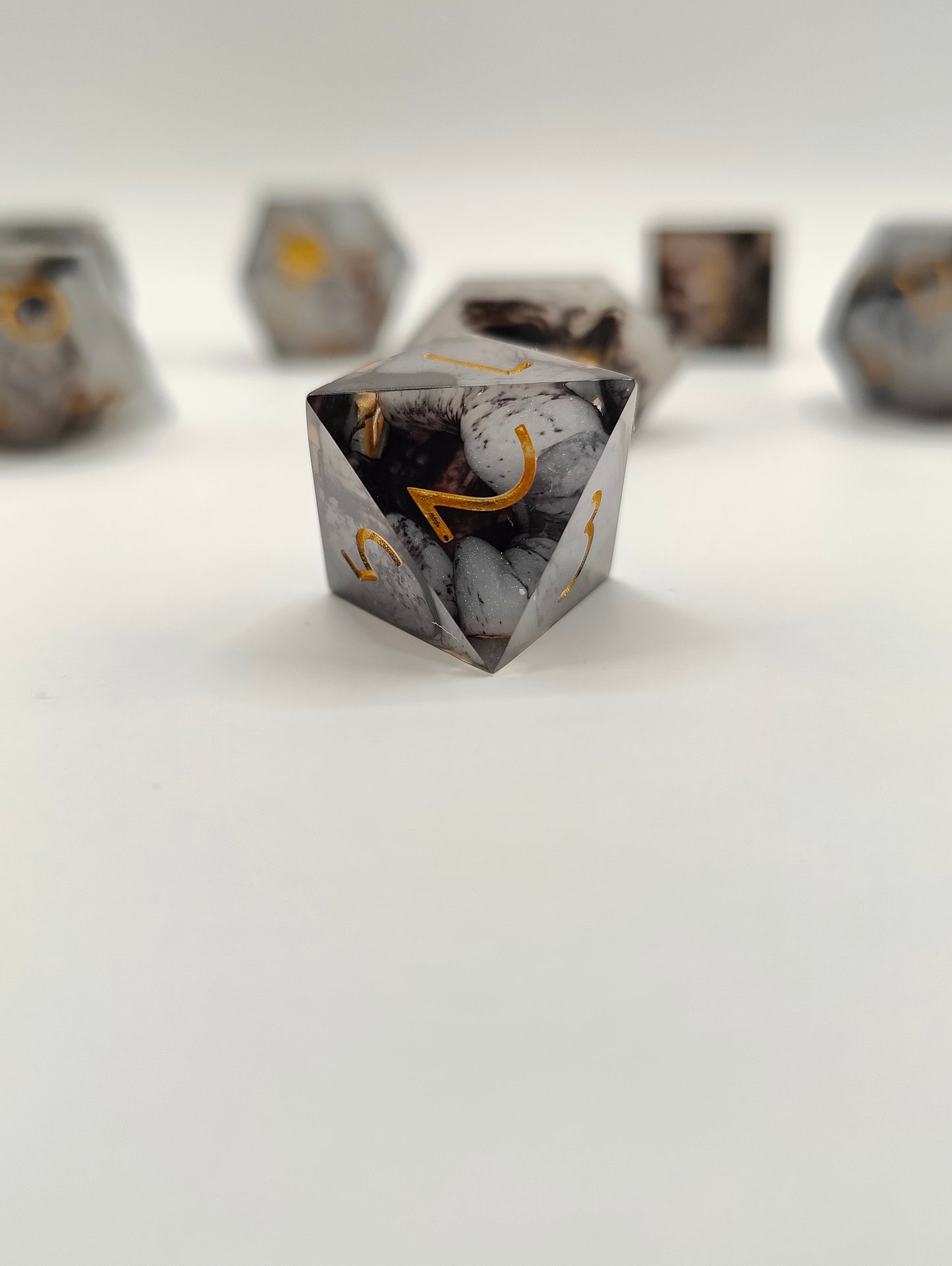 Handmade dice set: Threads of fate