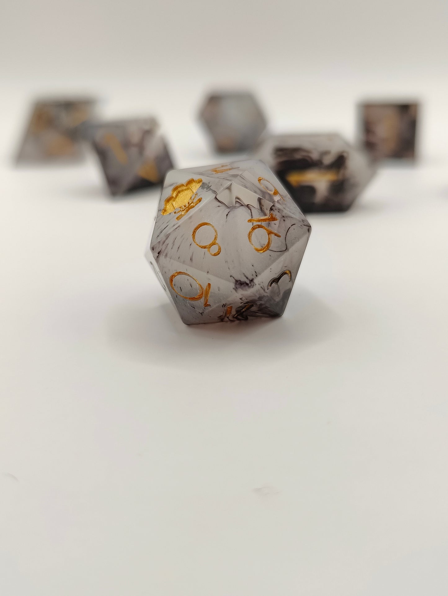 Handmade dice set: Threads of fate