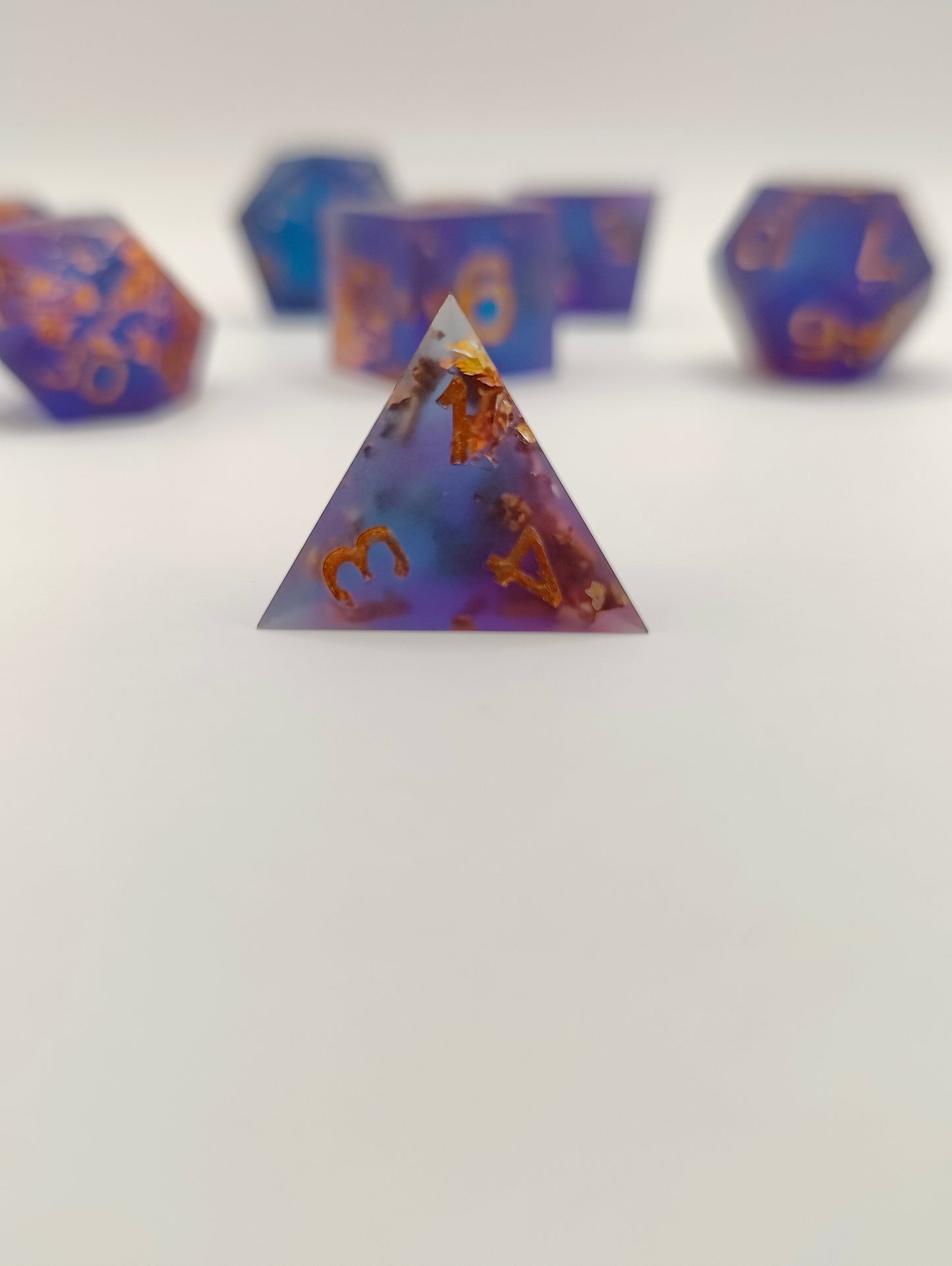 Handmade dice set: Sunken treasure, matte finish