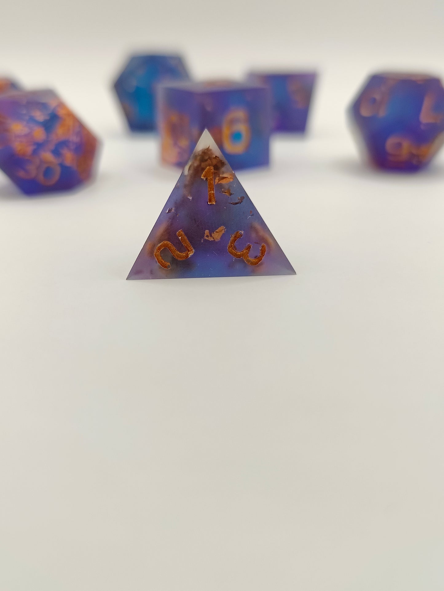 Handmade dice set: Sunken treasure, matte finish