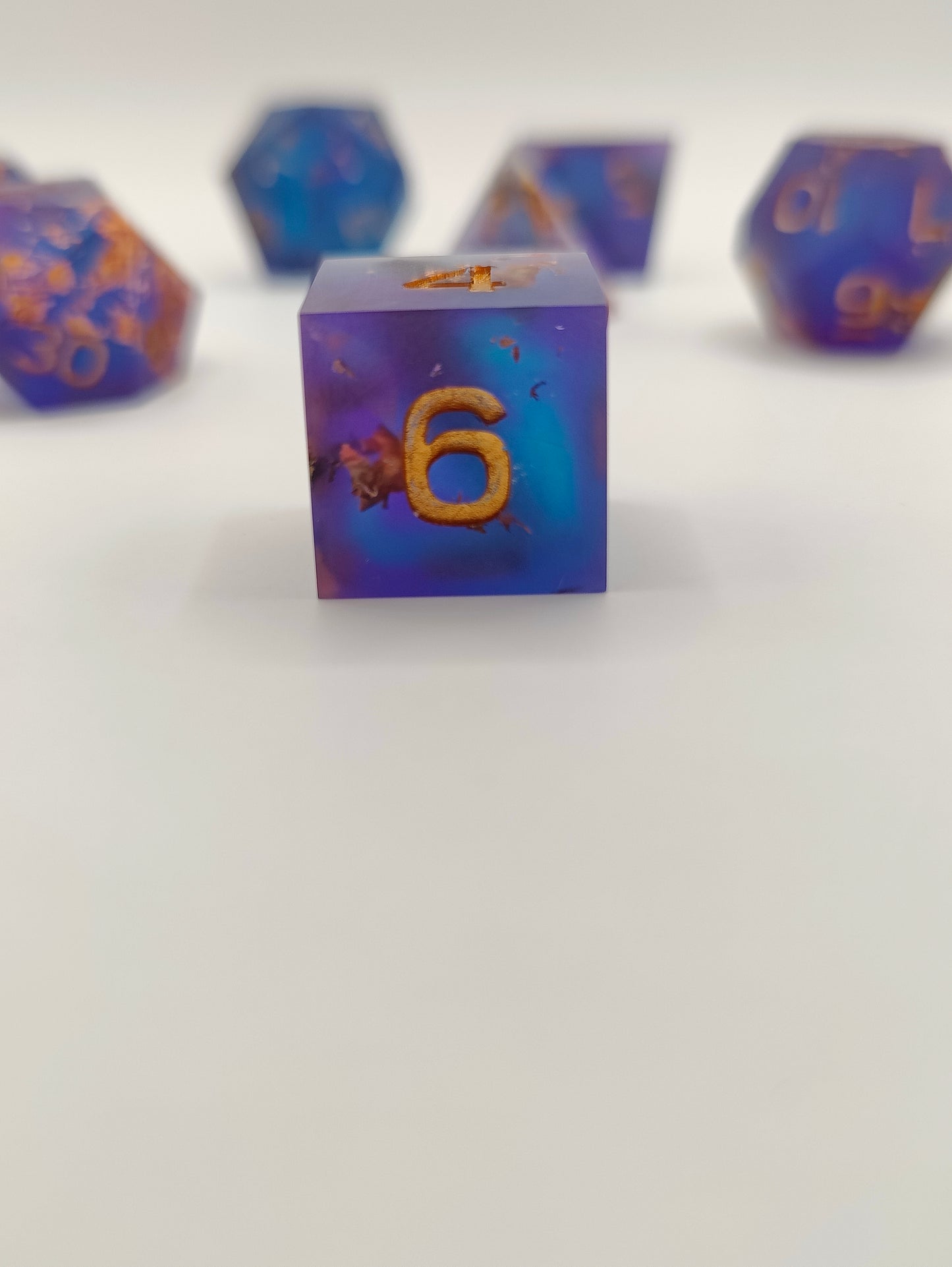 Handmade dice set: Sunken treasure, matte finish