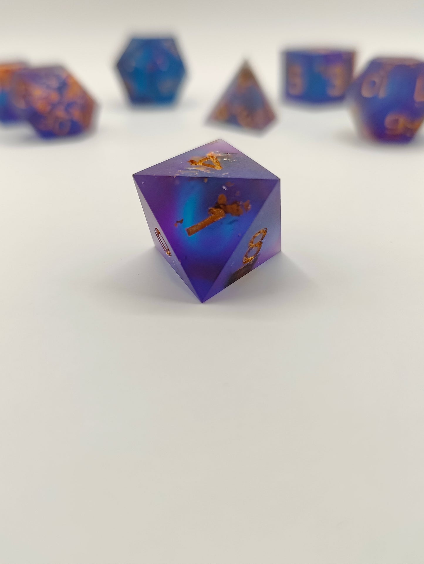 Handmade dice set: Sunken treasure, matte finish