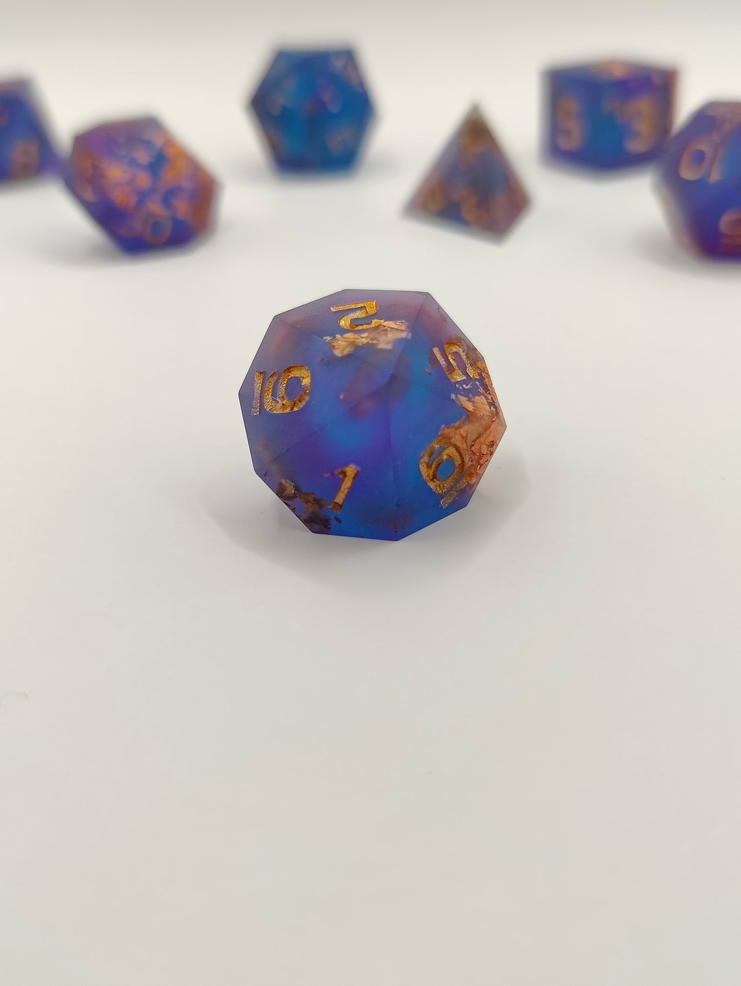 Handmade dice set: Sunken treasure, matte finish