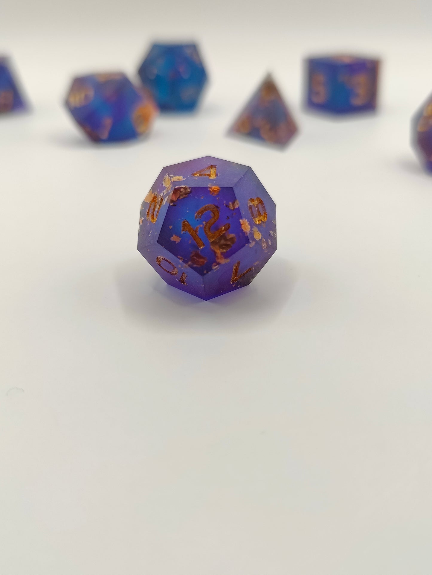 Handmade dice set: Sunken treasure, matte finish